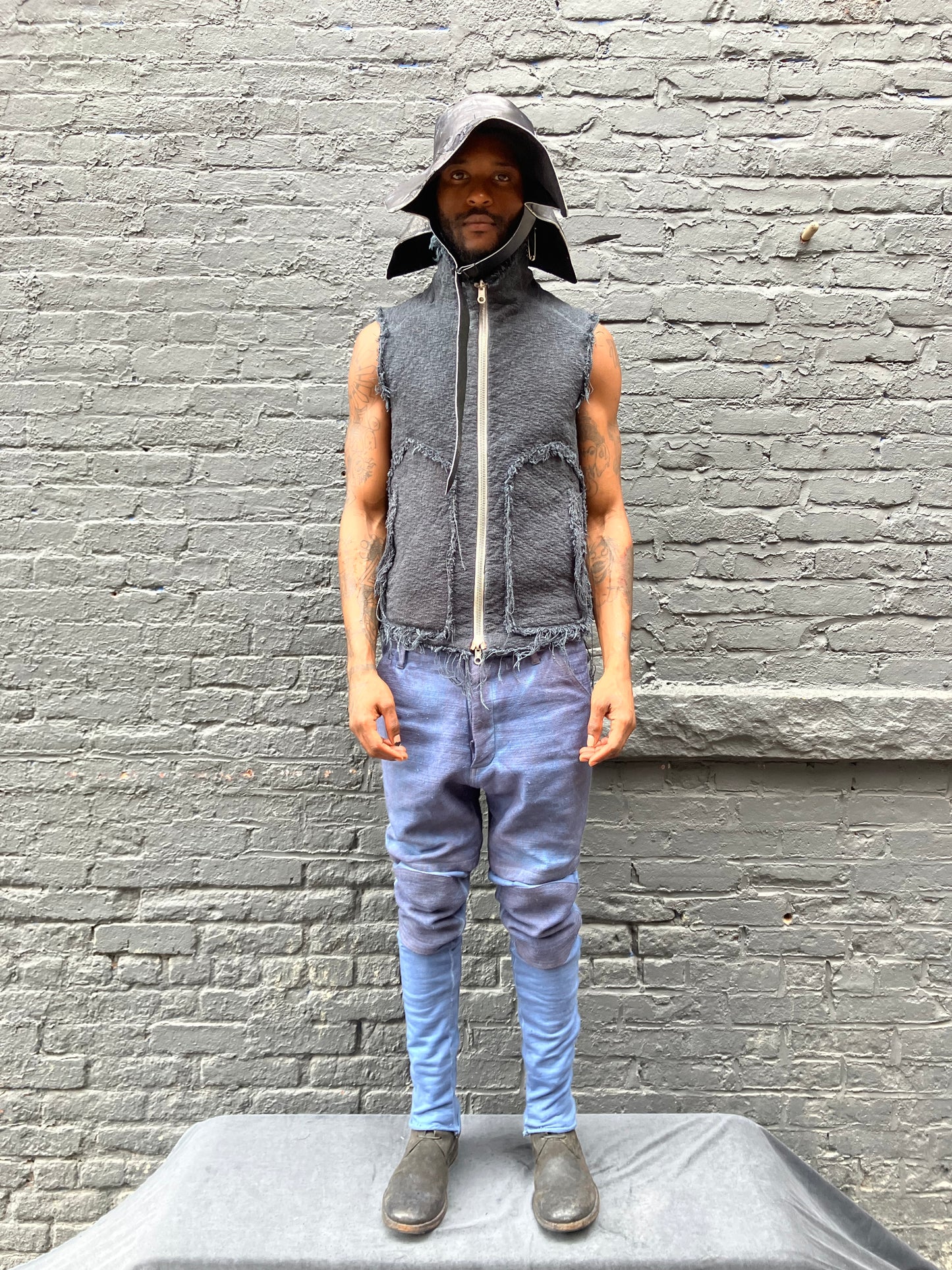 FW23 || LINEN + KNIT LEGGINGS PANTS || GREY