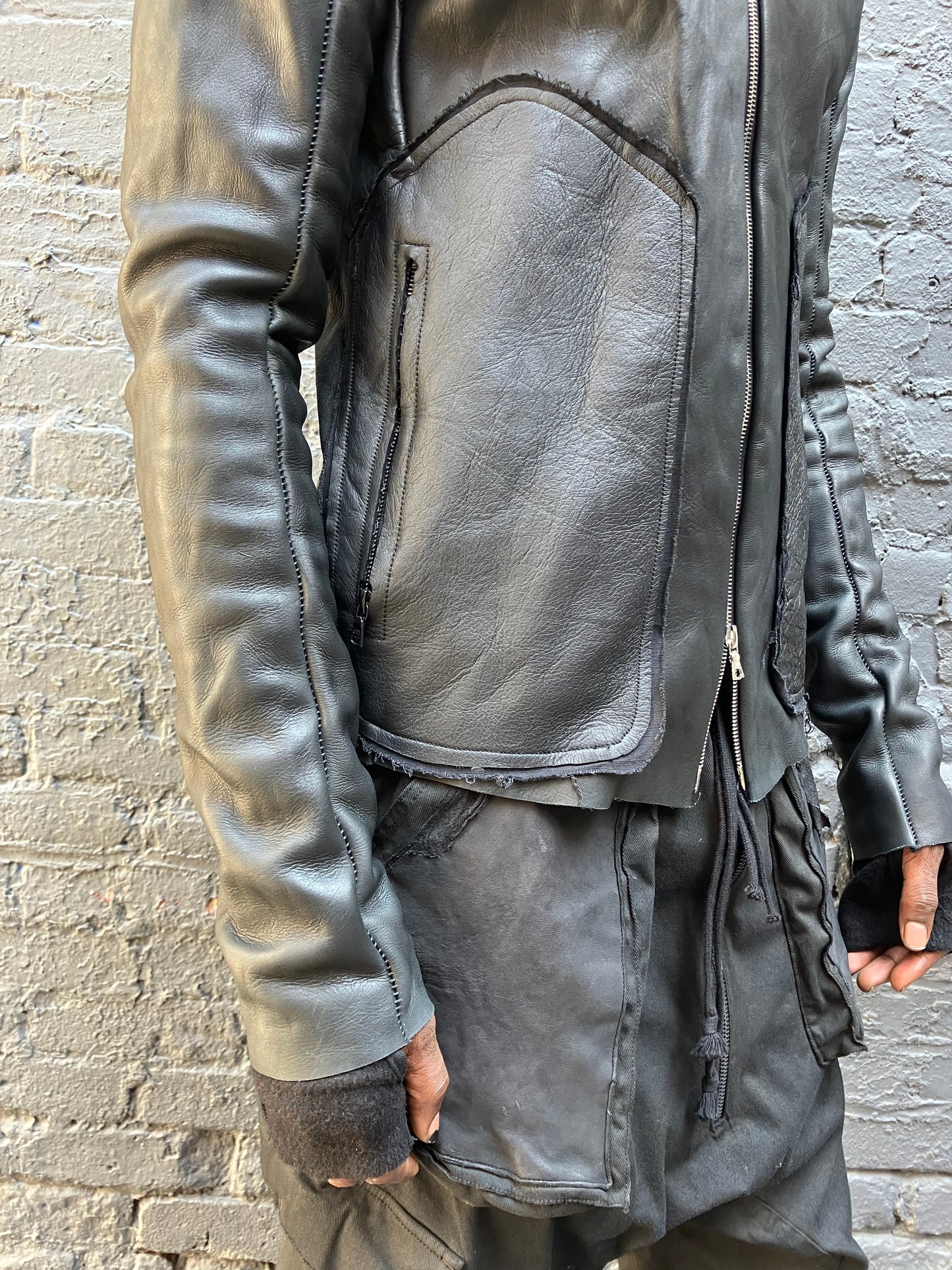 FW23|| ARC LEATHER JACKET || 100% COWHIDE - BLACK