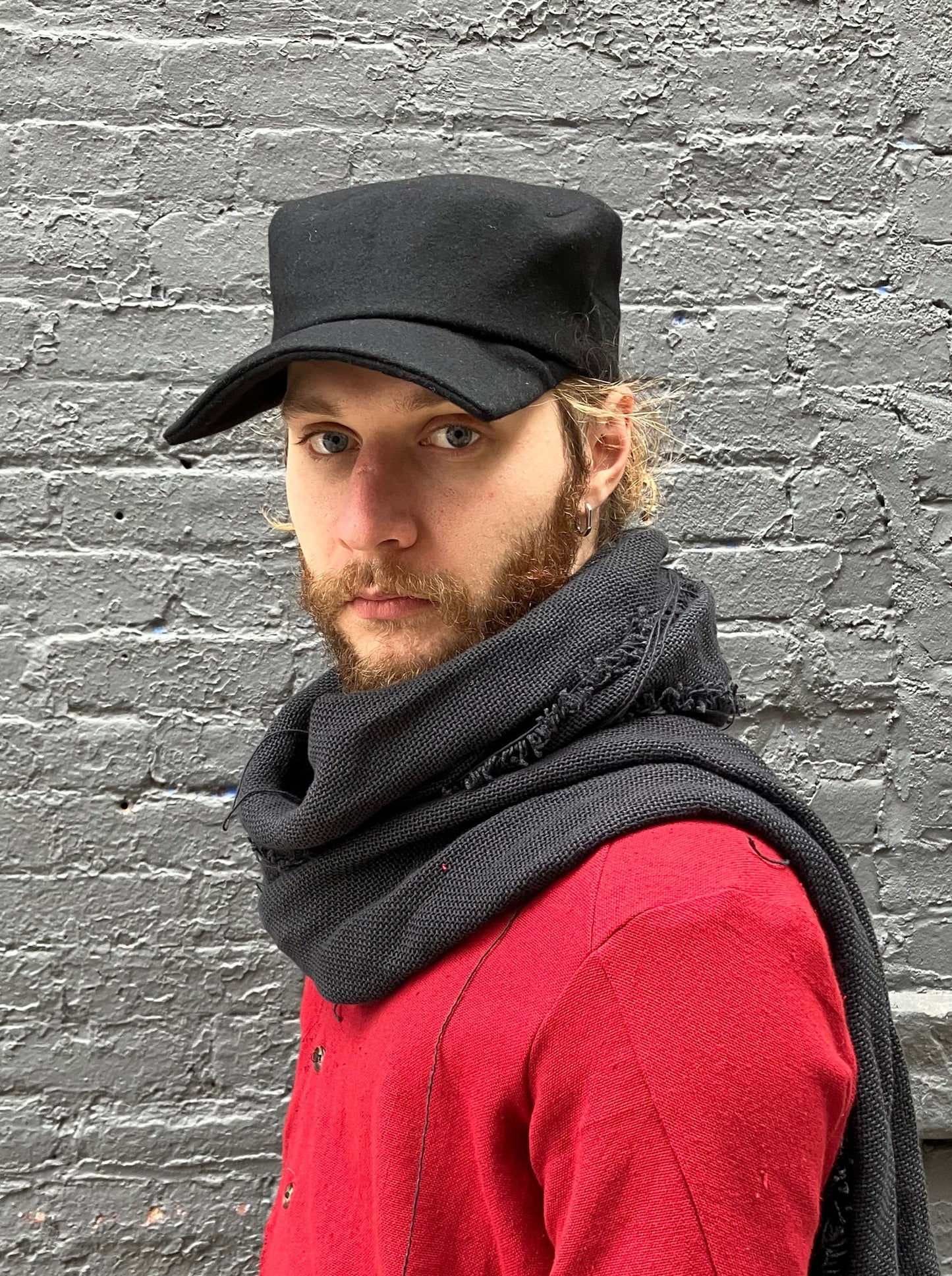 FW23 || EXTENDED BILL HAT || BLACK WOOL