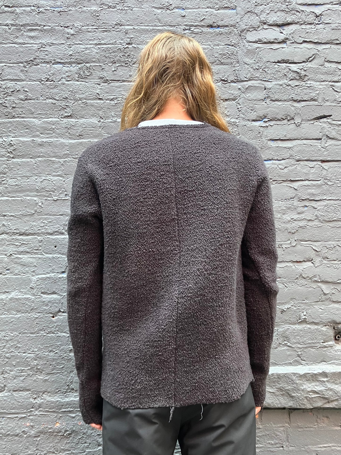 FW23 || PRIMORDIAL HIDDEN POCKET SWEATER|| BLACK WOOL - OD