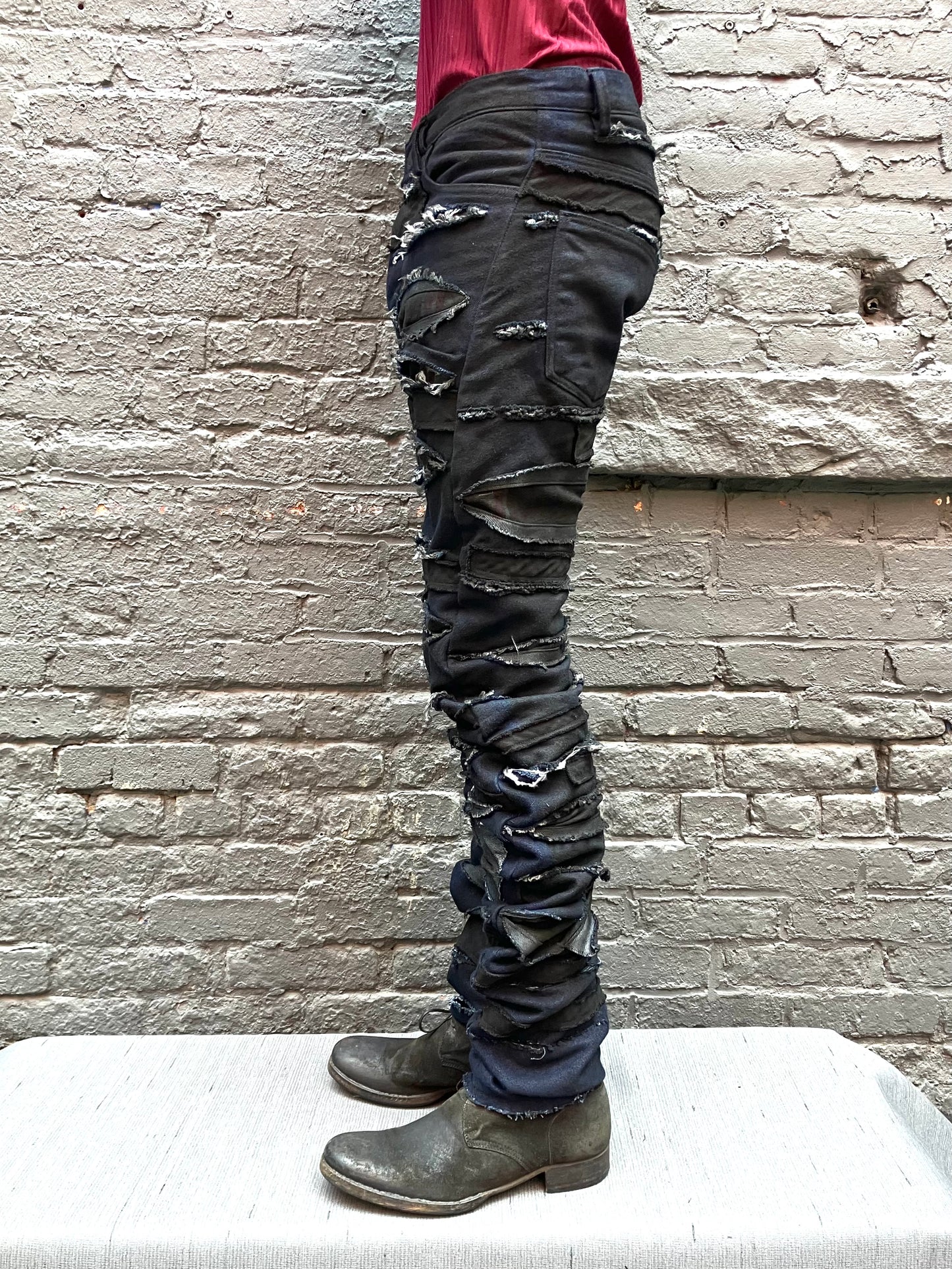 FW23 || DNA DESTROYED PANTS || 100% COTTON - BLACK