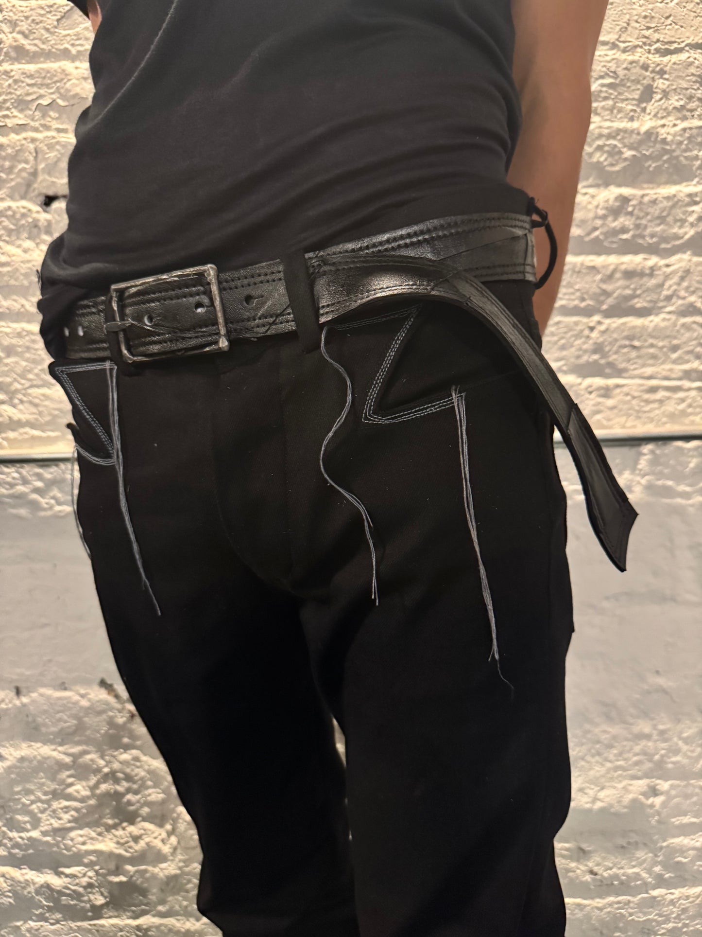 ZB- A|BLT| || 1 INCH KGN 13 HAND MADE BUCKLE BELT || MOONSTAR BLACK