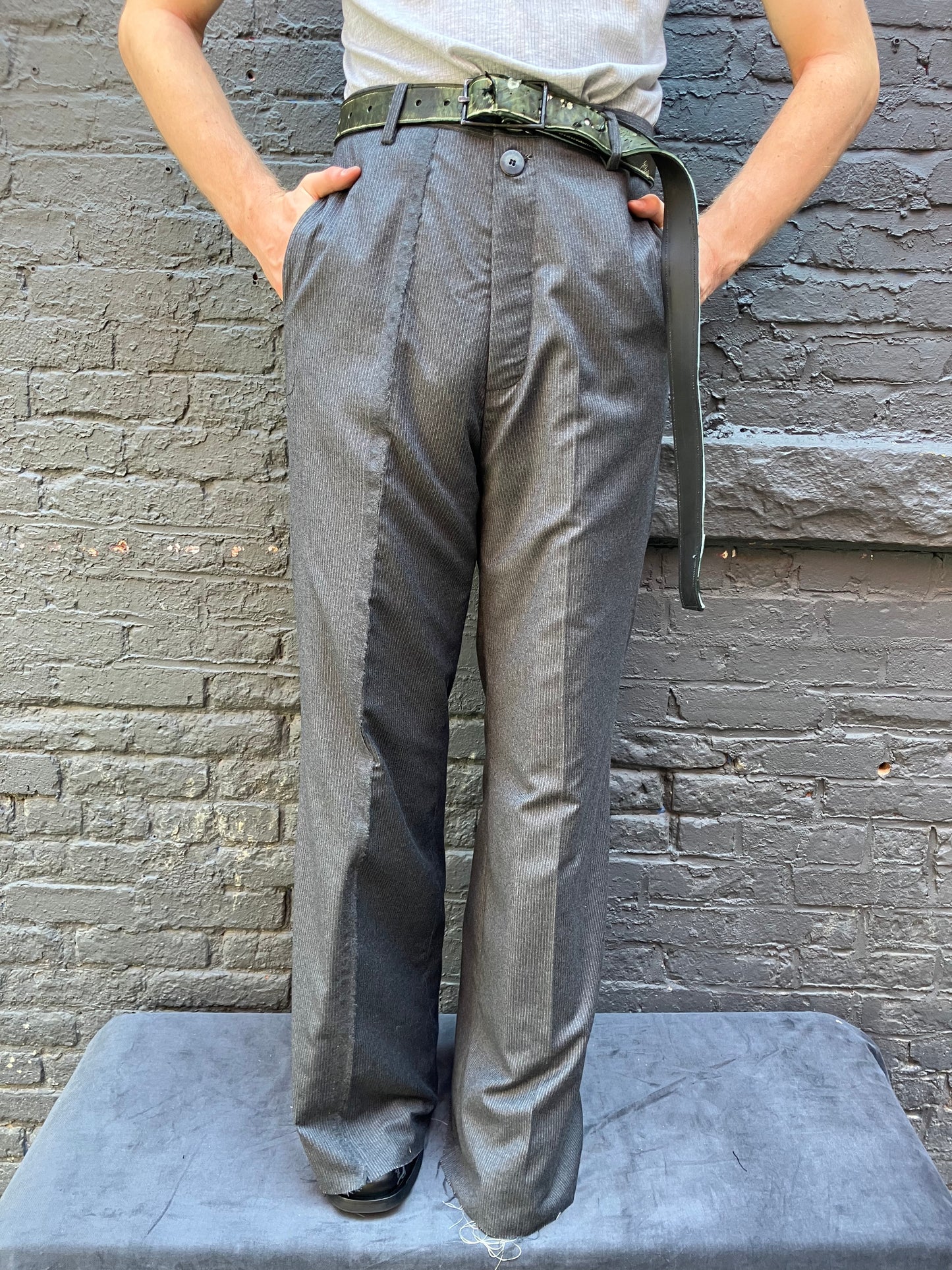 FW23 || GODDE PANTS || TROPICAL WOOL GREY STRIPE