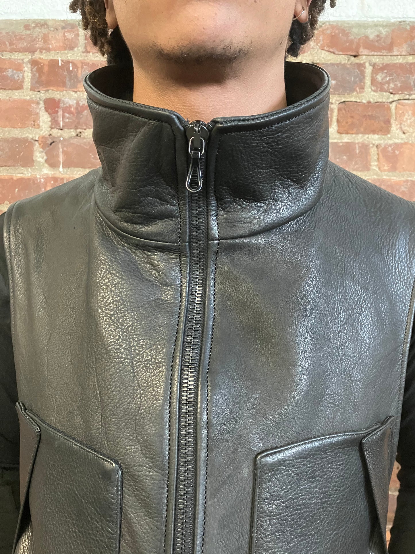 TACTICAL LEATHER VEST - COW| HORSE| GOAT - BLACK