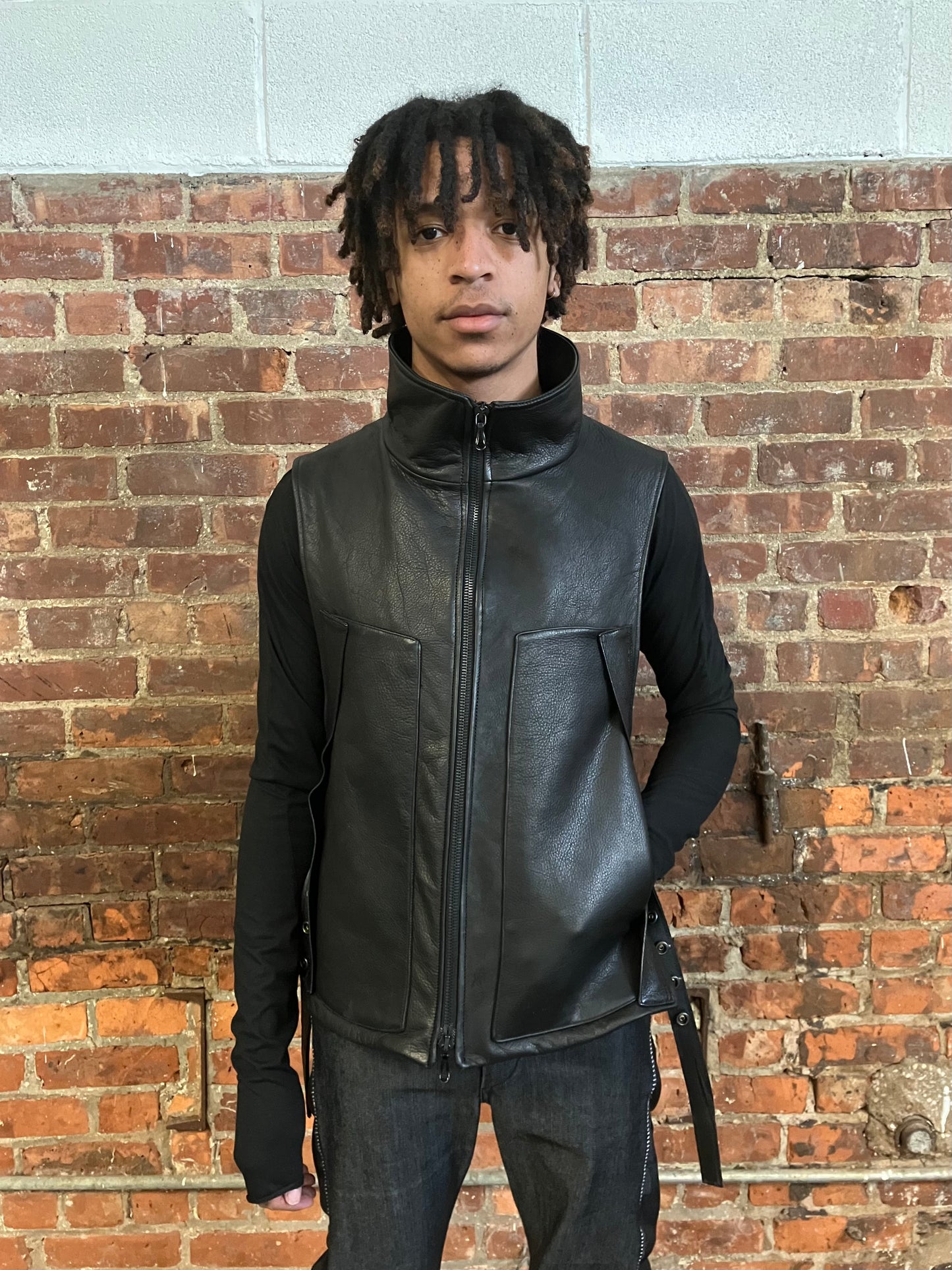 TACTICAL LEATHER VEST - COW| HORSE| GOAT - BLACK