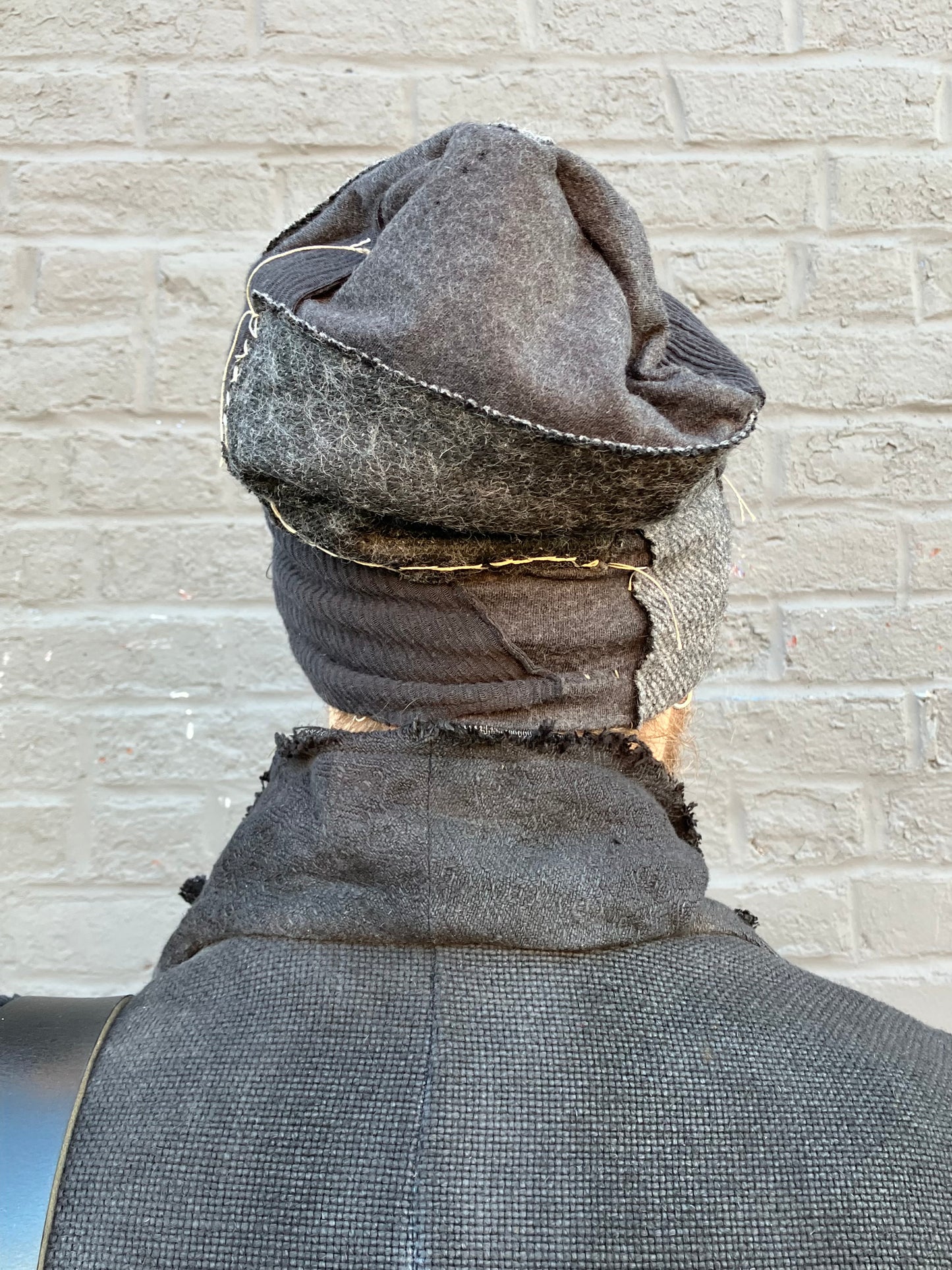 FW23 || ZERO PATCHWORK BEANIE || MIXED WOOL GREY