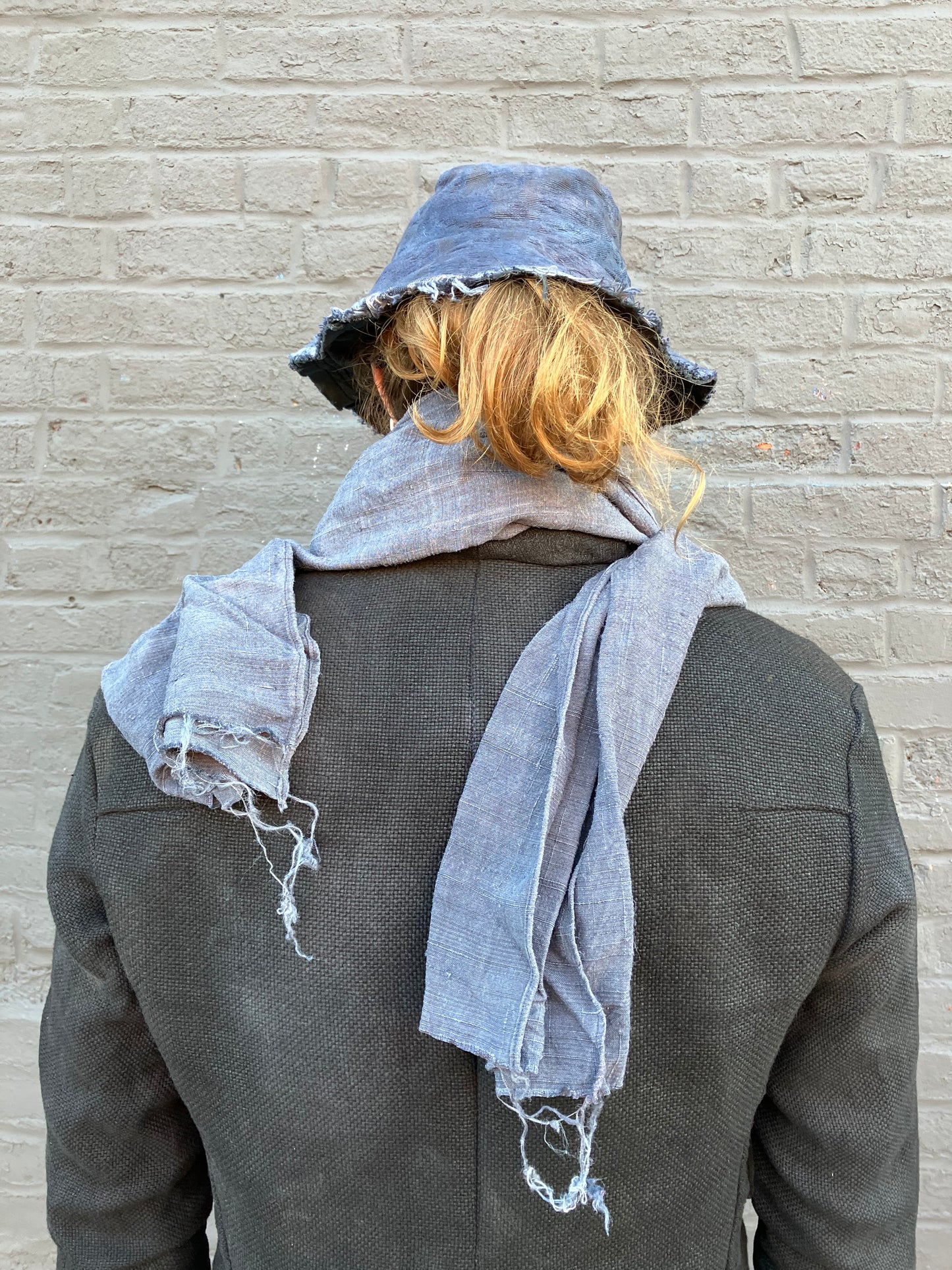 FW23 || REVERSIBLE BUCKET HAT || LINEN BROCADE - OD GREY