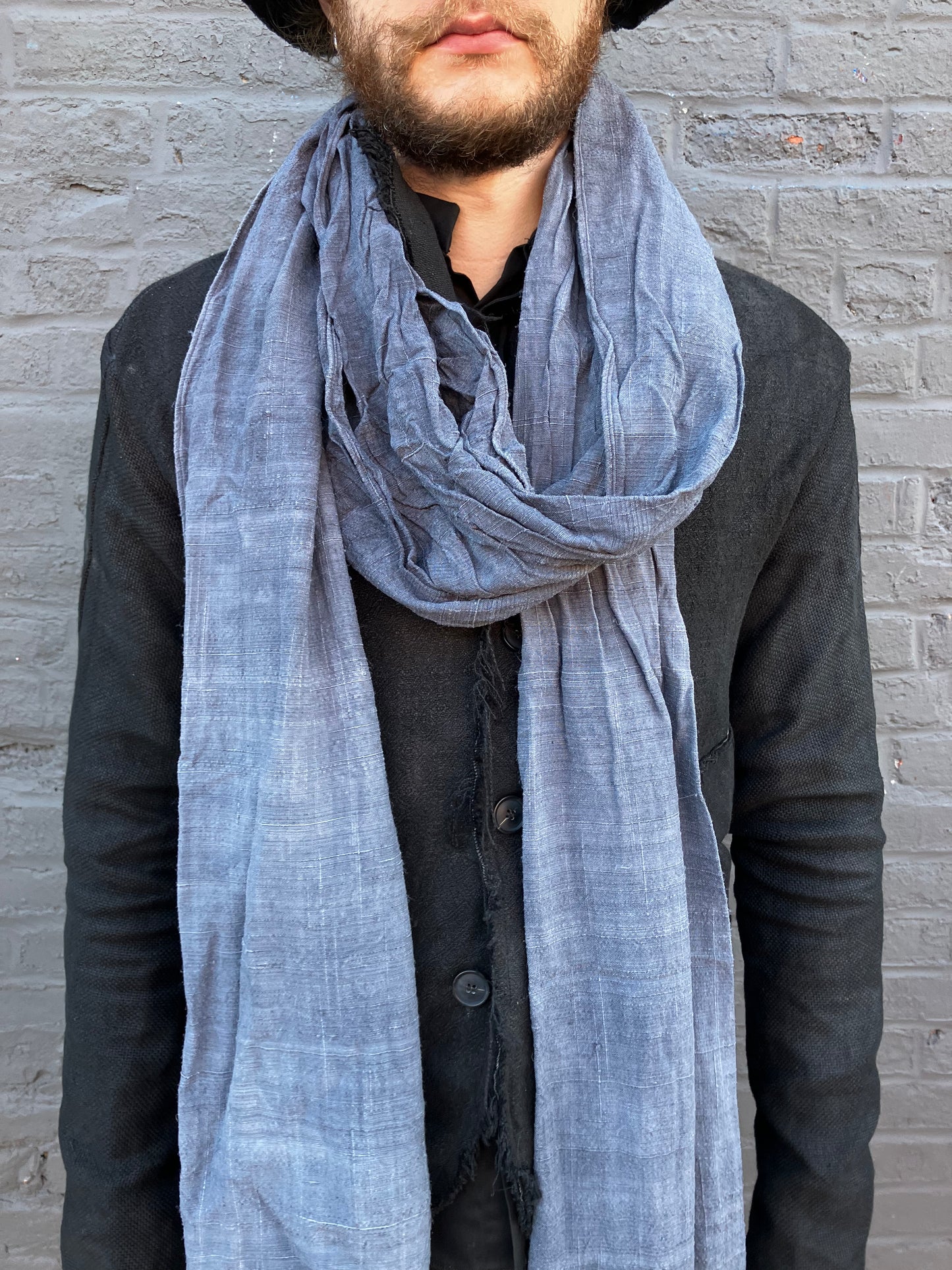 FW23 || SILK LONG SCARF || GREY