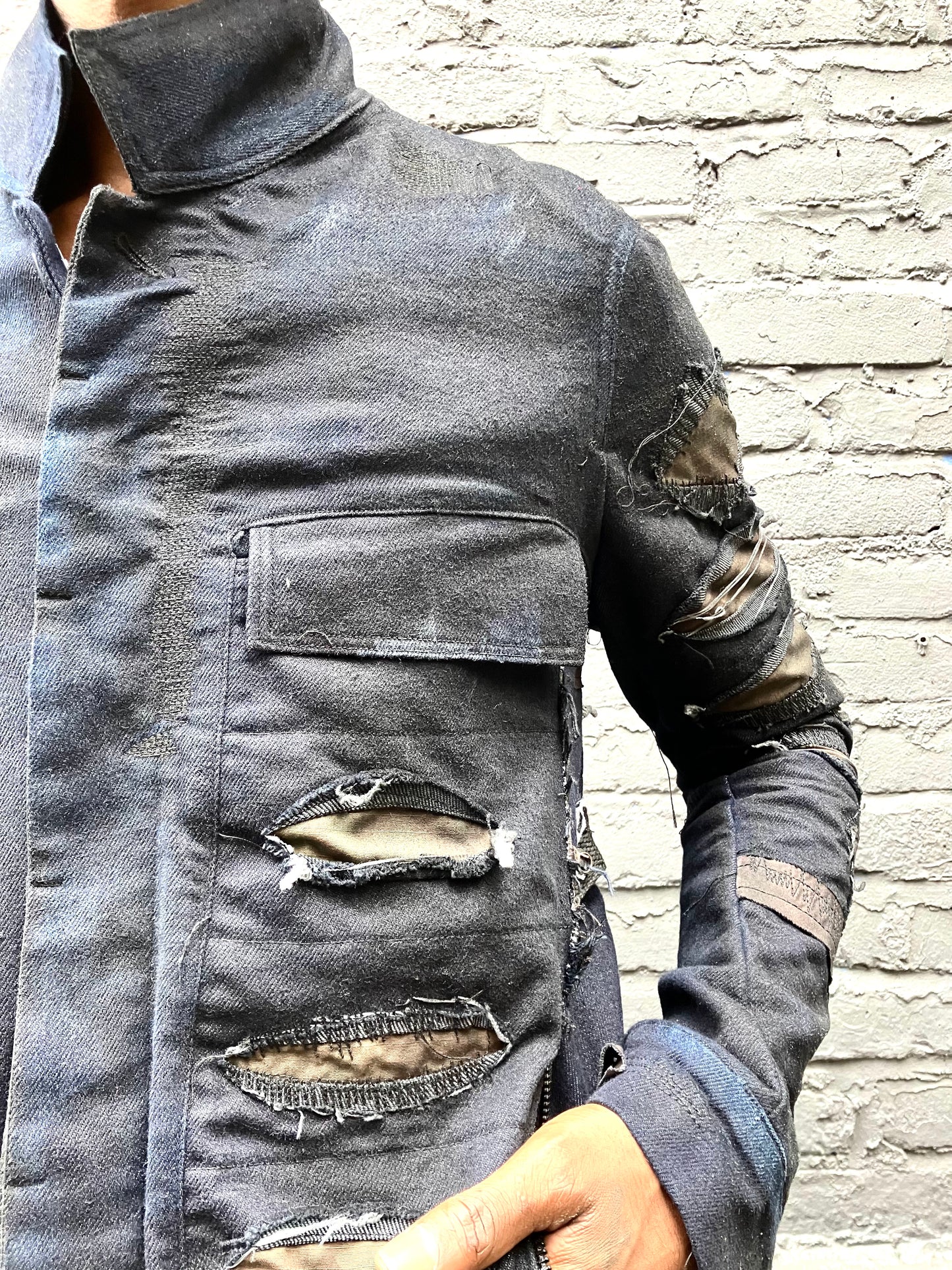 FW23 || BORG || DESTROYED DENIM BLACK