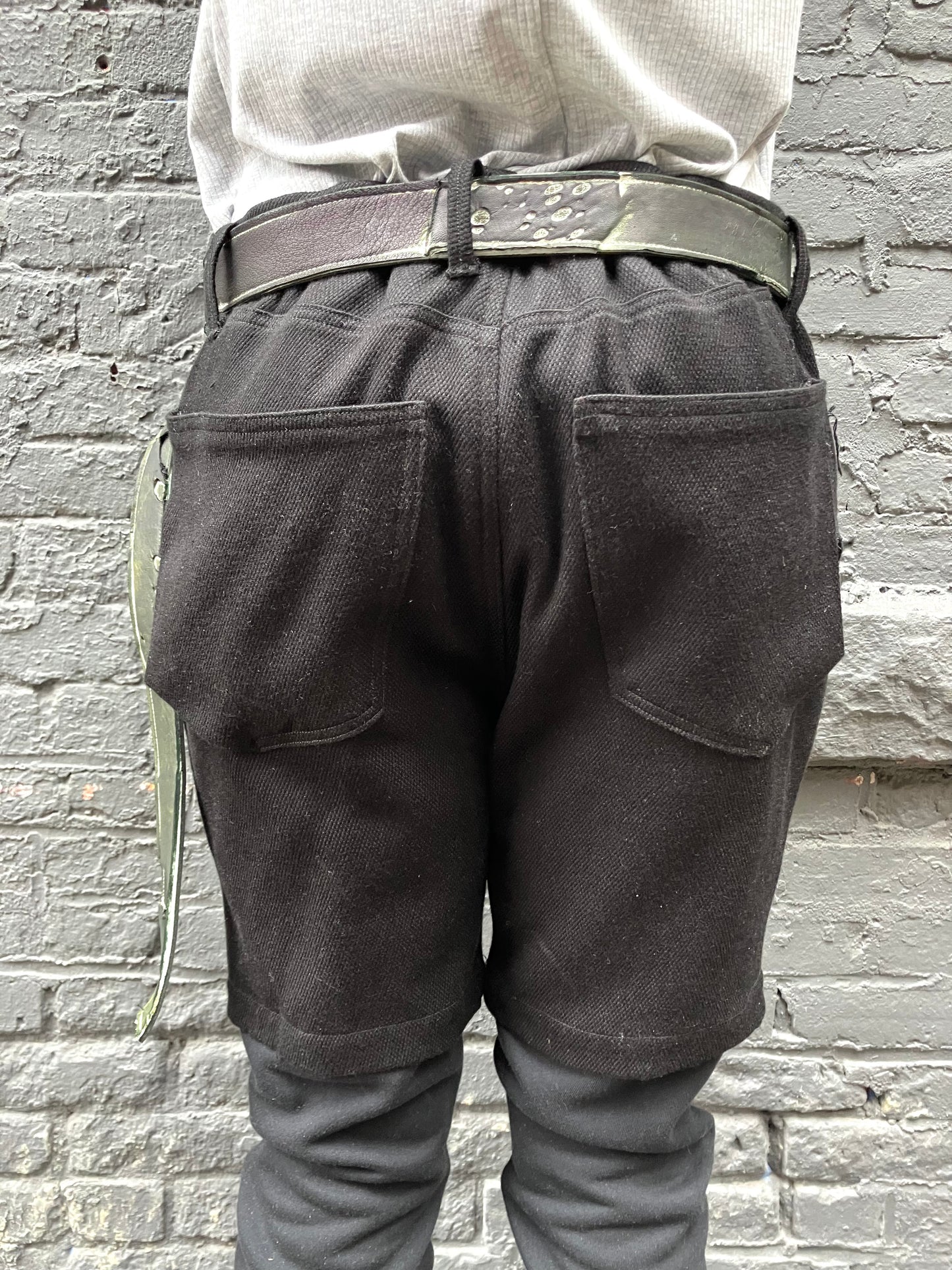 FW23 || HEAVY COTTON + KNIT LEGGINGS PANT || BLACK