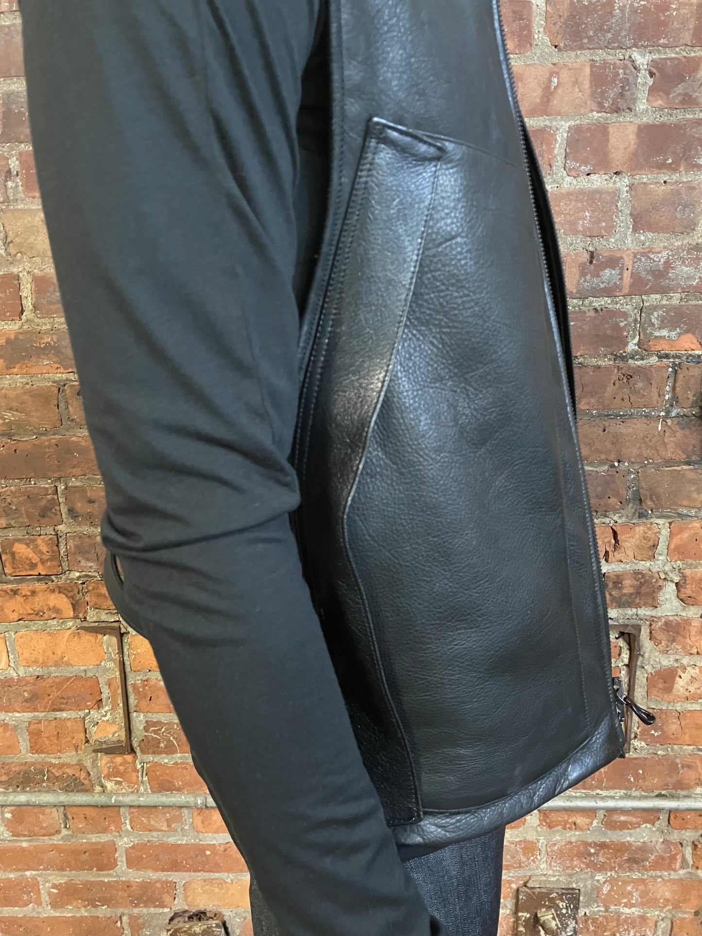 TACTICAL LEATHER VEST - COW| HORSE| GOAT - BLACK