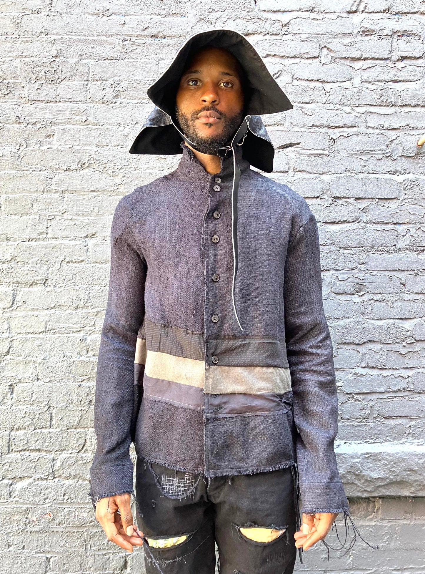 FW23 || PROTOLOGICAL ARCHETYPE ARTISANAL SHIRT || BLACK 100% SILK