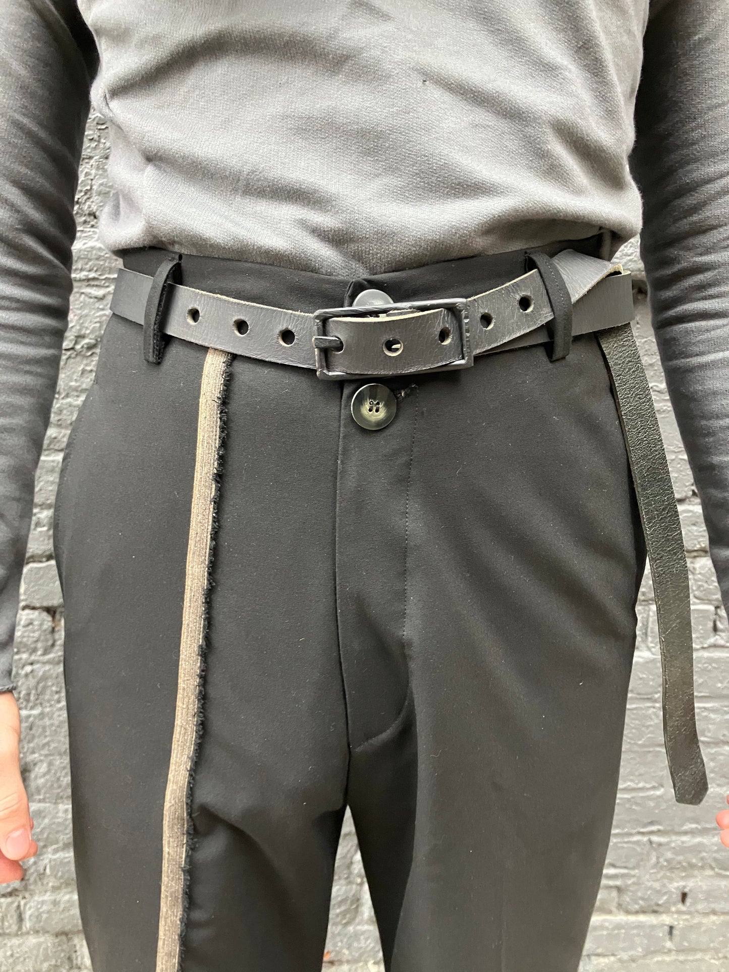 FW23 || 1" HANDMADE BUCKLE BELT || BLACK HORSEHIDE