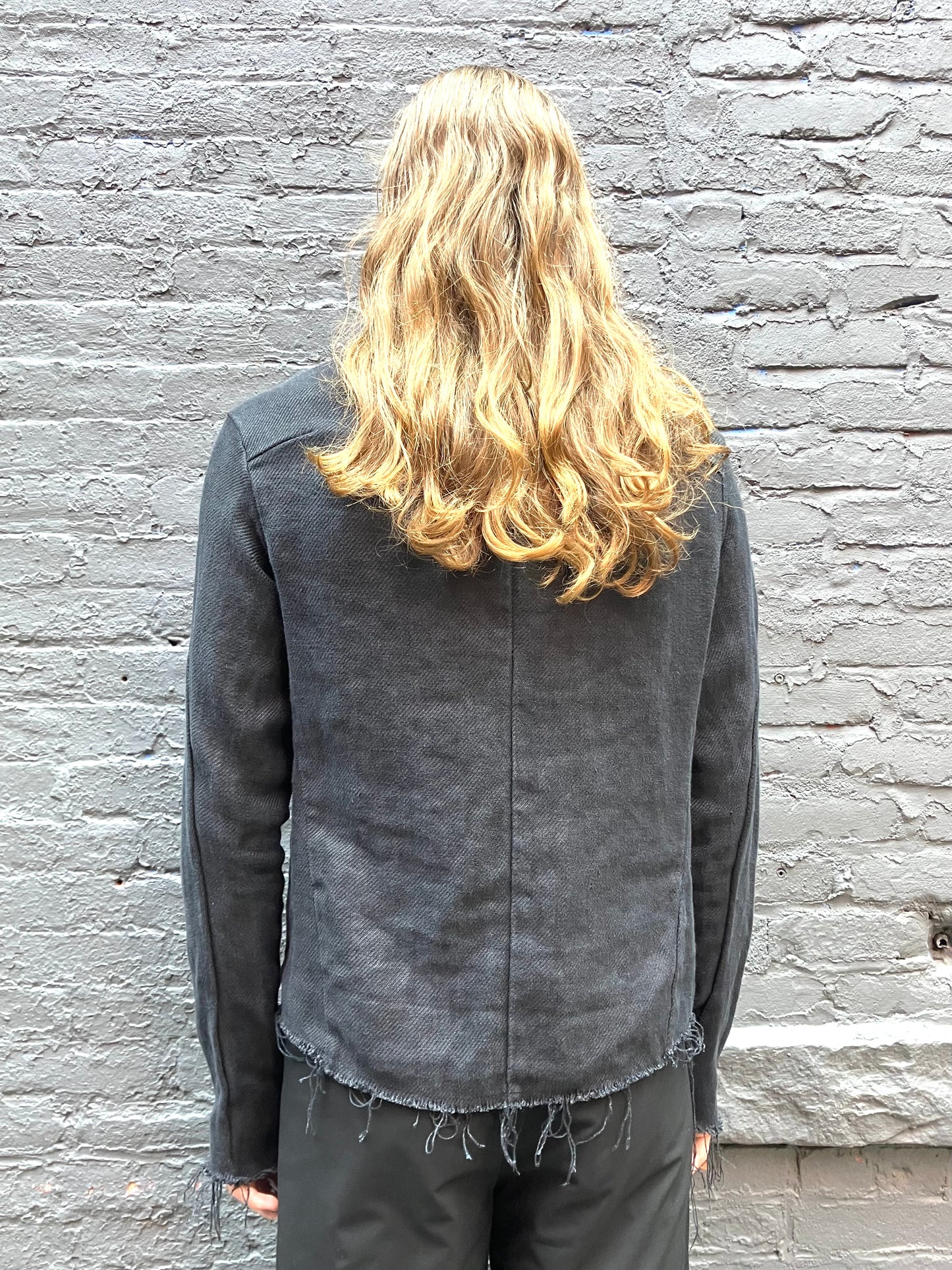FW23|| PROTOLOGICAL JACKET || HEAVY LINEN - JUTE BLACK