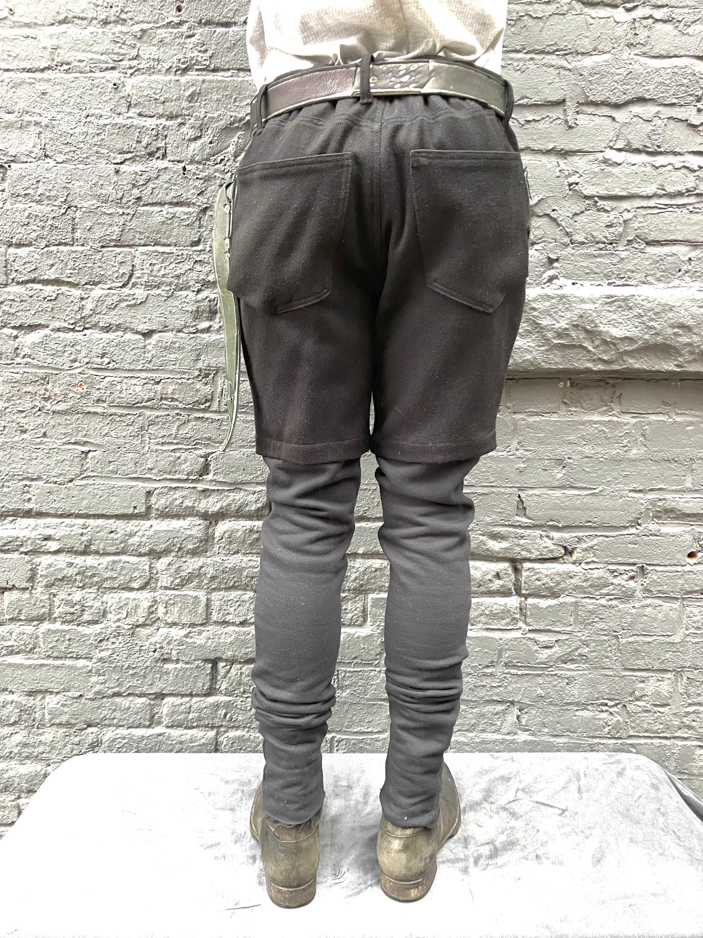 FW23 || HEAVY COTTON + KNIT LEGGINGS PANT || BLACK