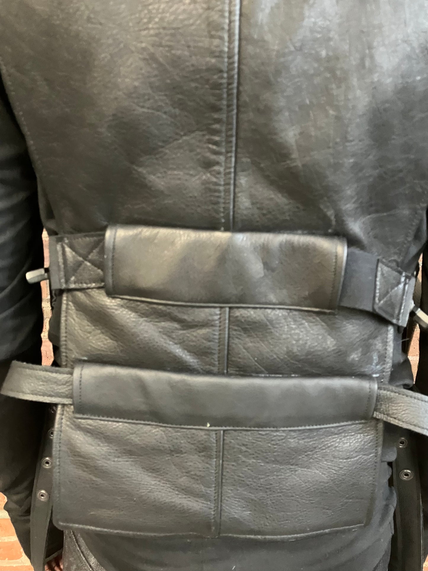 TACTICAL LEATHER VEST - COW| HORSE| GOAT - BLACK