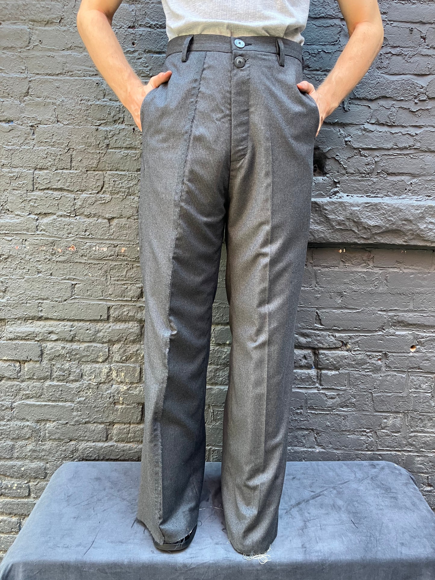 FW23 || GODDE PANTS || TROPICAL WOOL GREY STRIPE