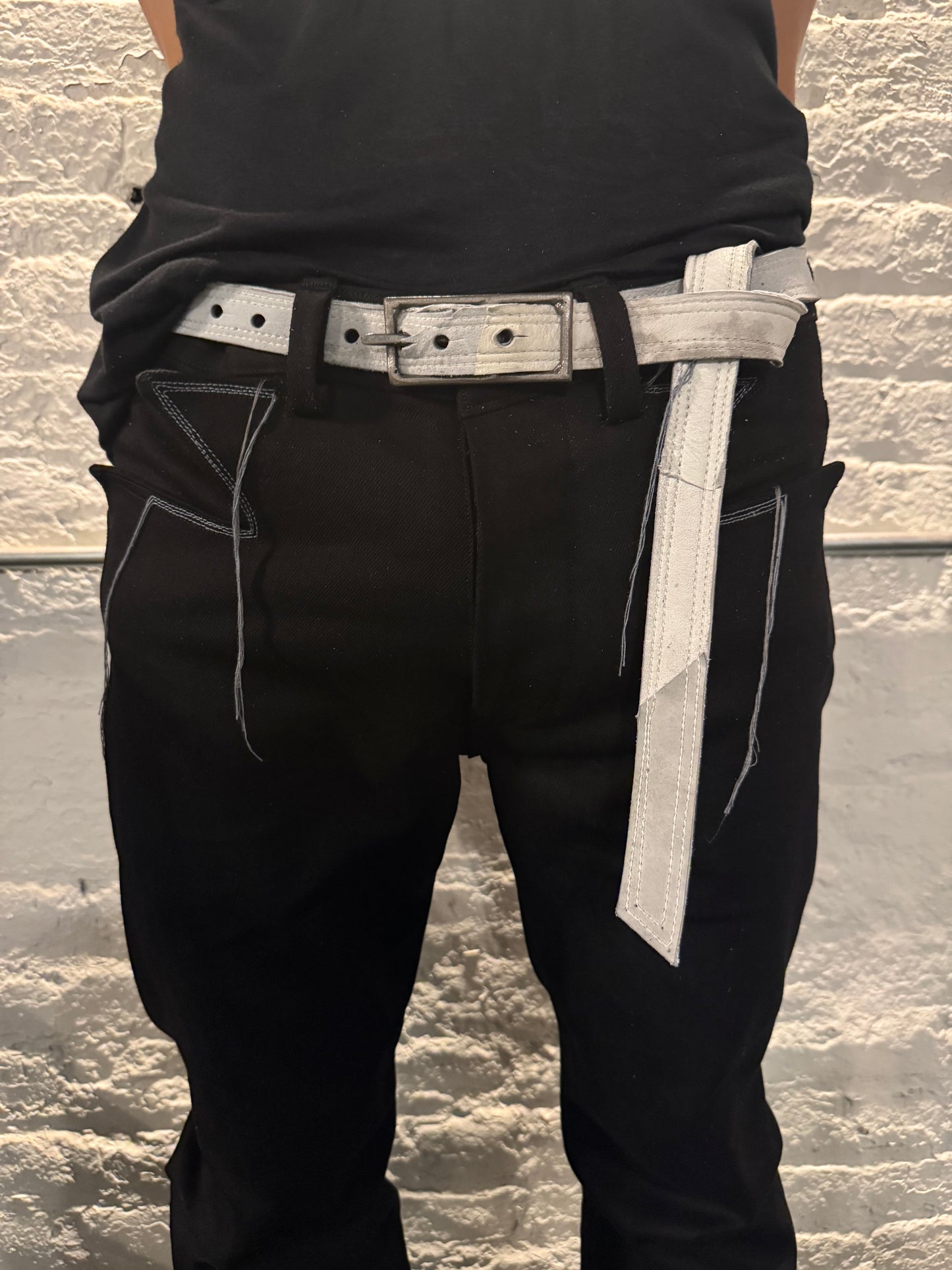 ZB- A|BLT| || 1 INCH KNG13 HAND MADE BUCKLE BELT || MOONSTAR WHITE