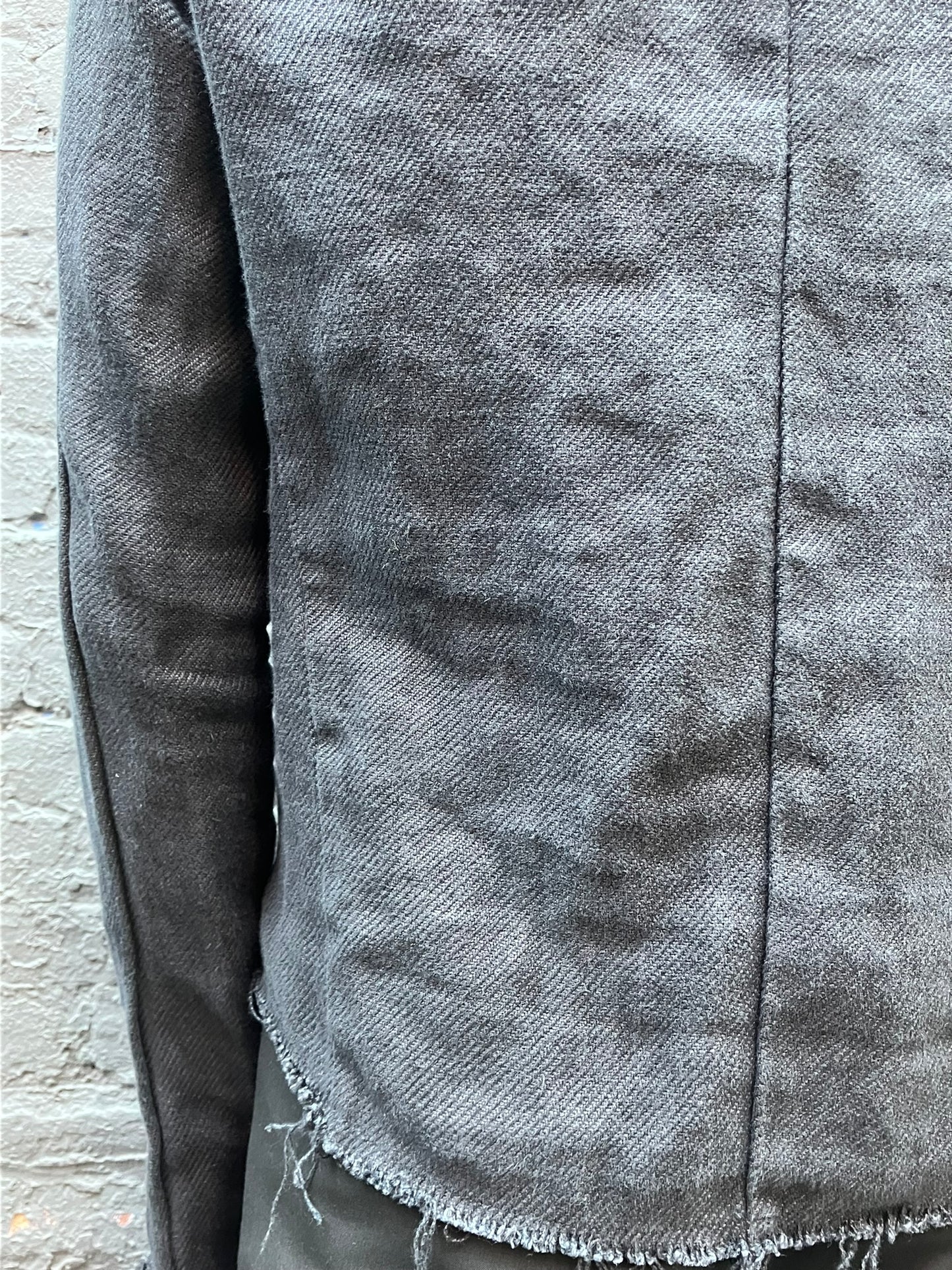 FW23|| PROTOLOGICAL JACKET || HEAVY LINEN - JUTE BLACK