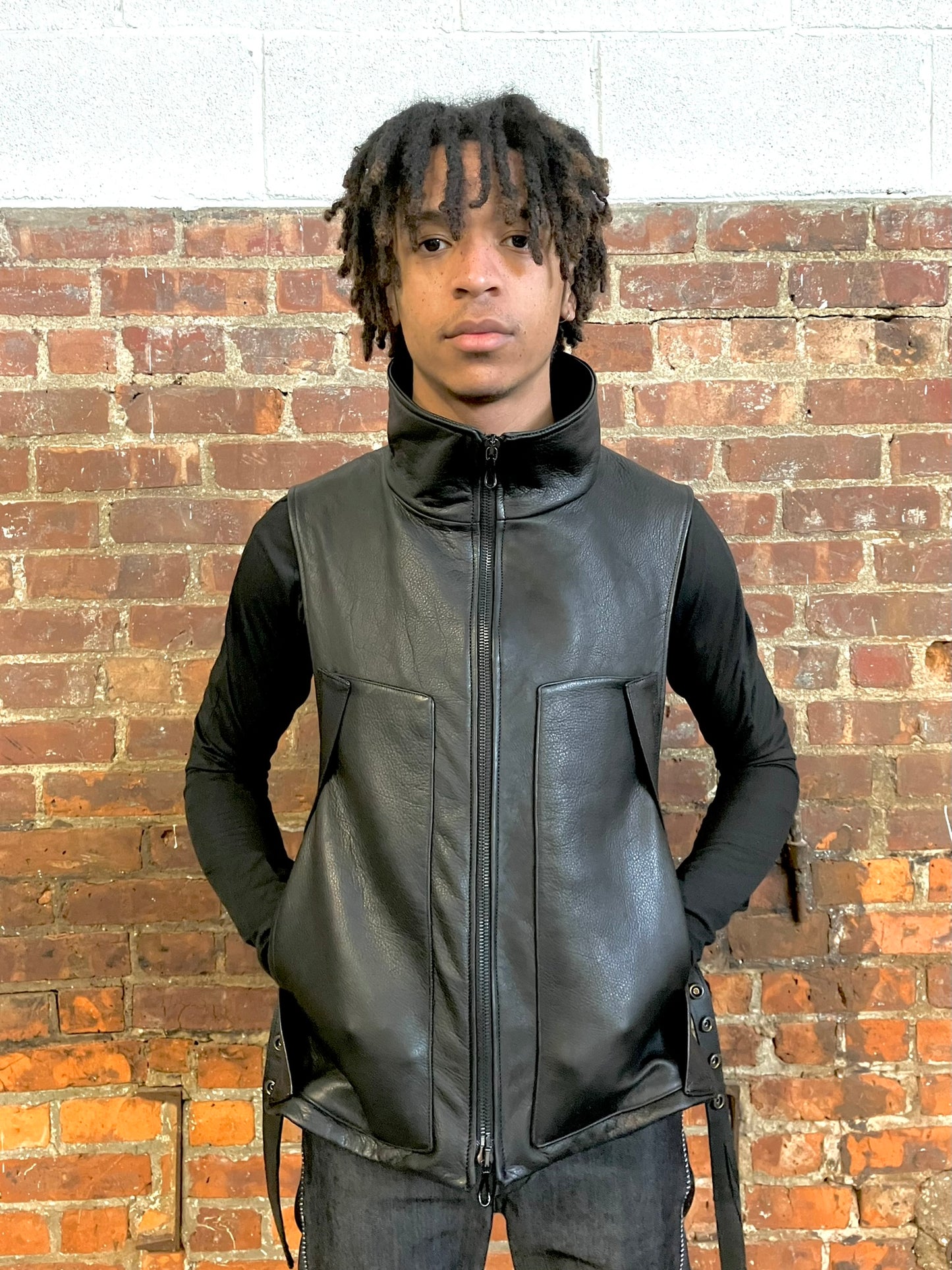 TACTICAL LEATHER VEST - COW| HORSE| GOAT - BLACK