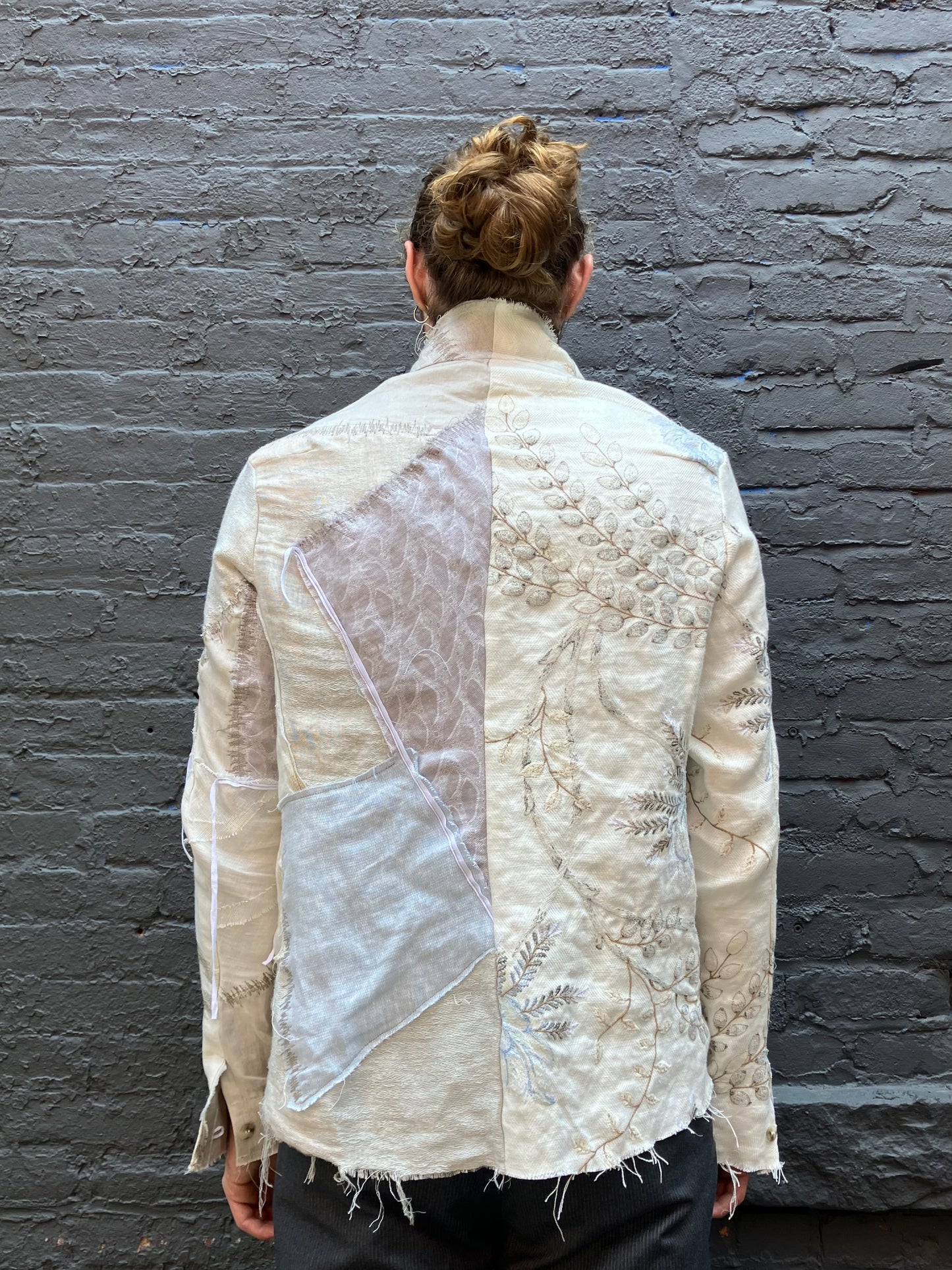 FW23 || PROTOLOGICAL ARCHETYPE ZERO EBROIDERED DARNSTITCH SHIRT || UNDYED