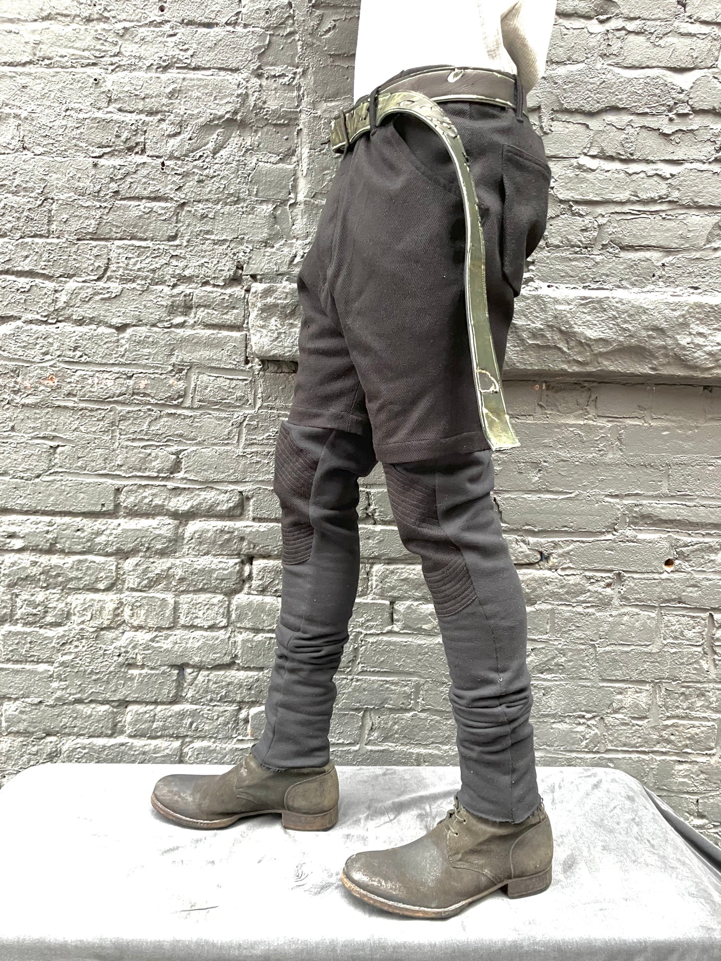 FW23 || HEAVY COTTON + KNIT LEGGINGS PANT || BLACK