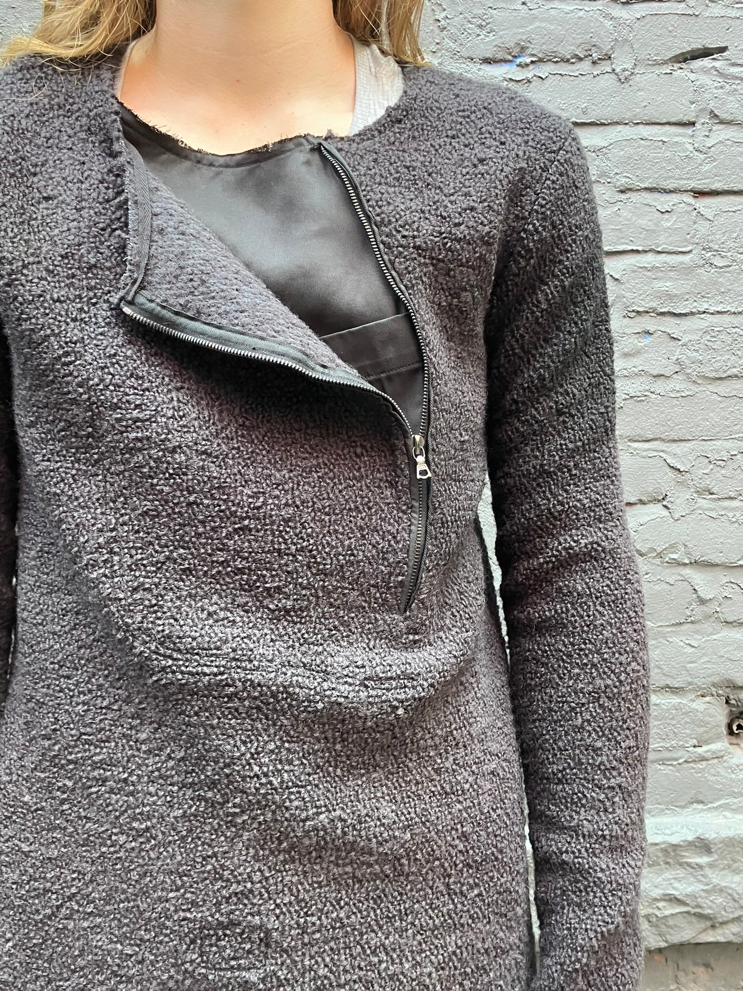 FW23 || PRIMORDIAL HIDDEN POCKET SWEATER|| BLACK WOOL - OD