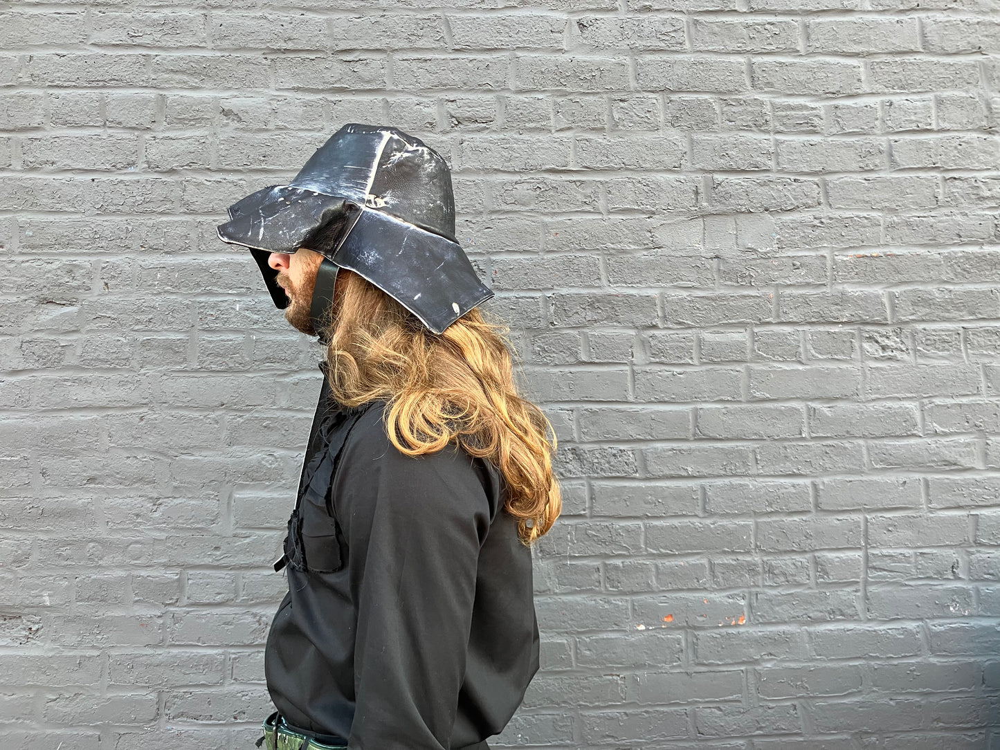 FW23 || SQUARE BRIM BUCKET HAT || MOONSTAR BLACK