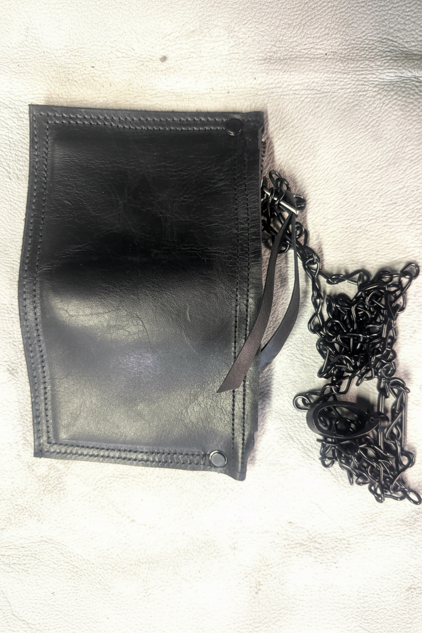 ZB-A || ZB BLACK JACK + HOOK WALLET -BLACK II COWHIDE