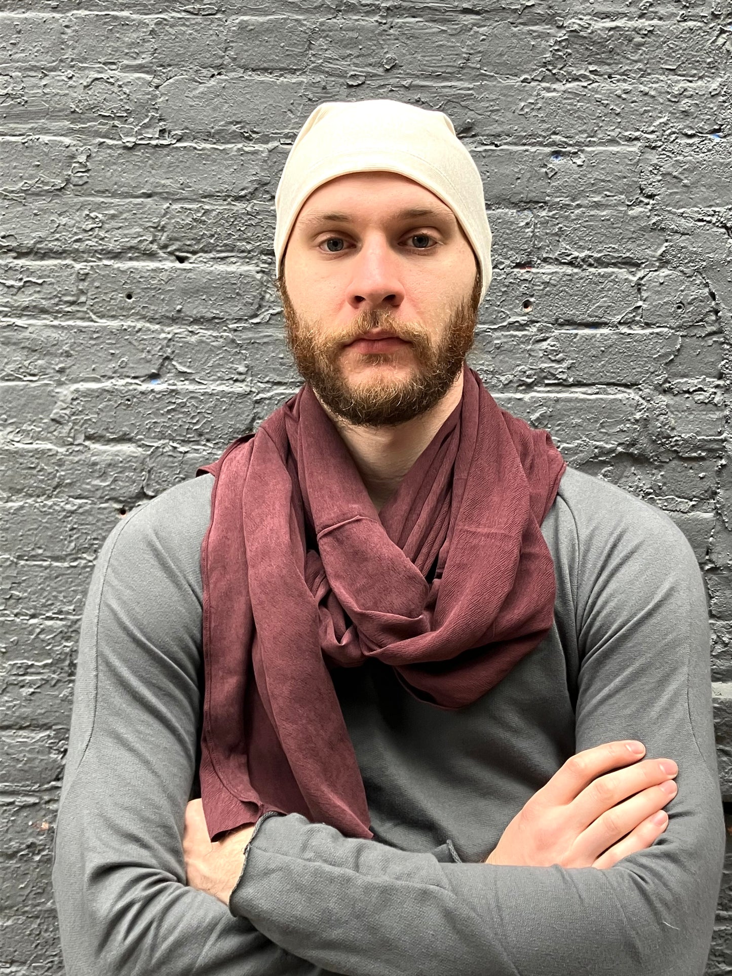 FW23 || LONG DOME COTTON BEANIE || ECRU