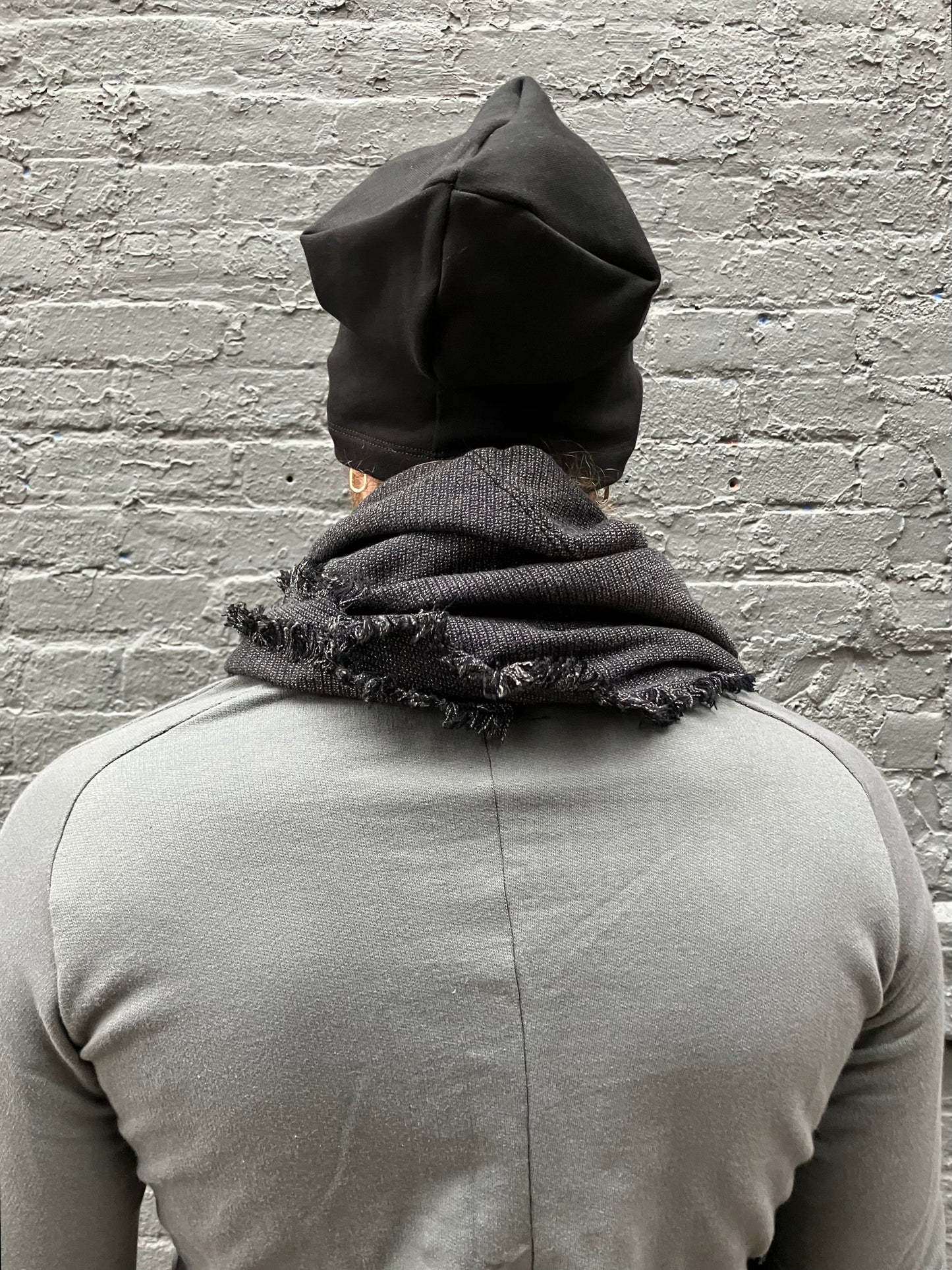 FW23 || BIAS CUT SCARF || GREY RAW SILK