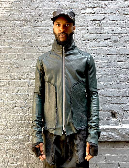 FW23 || ARC LEATHER JACKET || 100% COWHIDE - COMBAT GREEN
