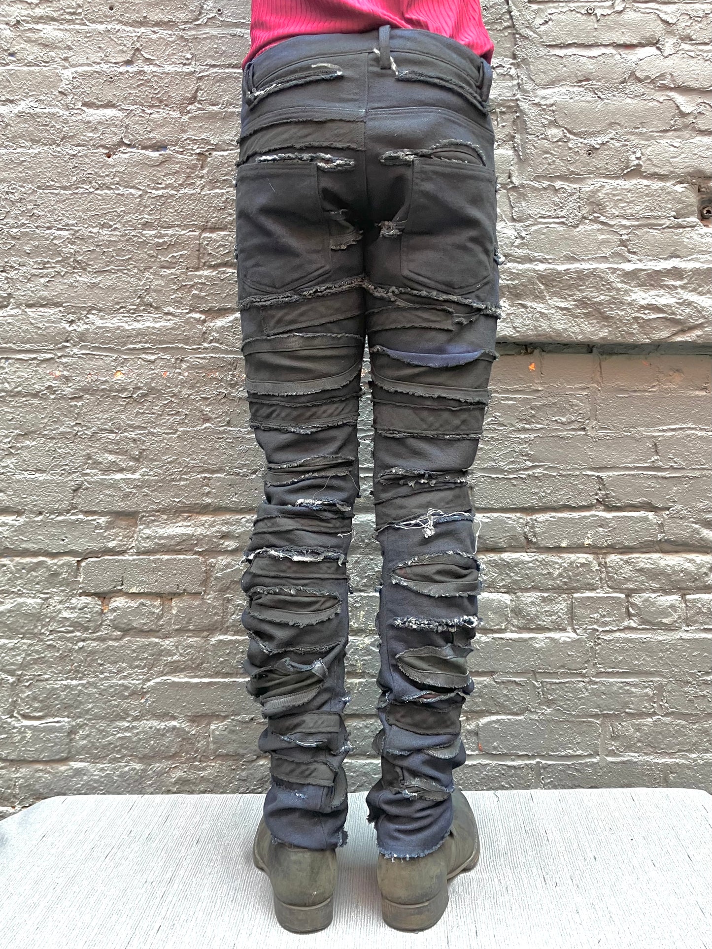 FW23 || DNA DESTROYED PANTS || 100% COTTON - BLACK