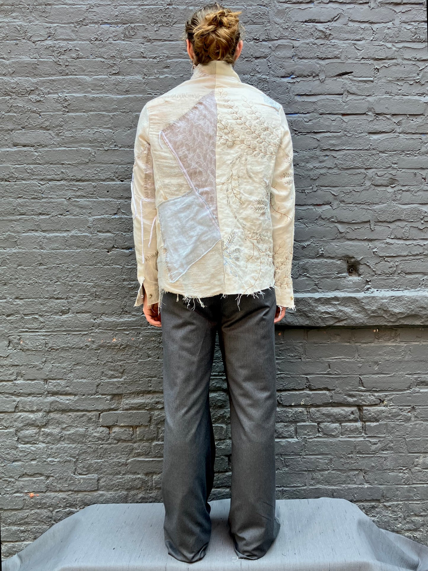 FW23 || PROTOLOGICAL ARCHETYPE ZERO EBROIDERED DARNSTITCH SHIRT || UNDYED