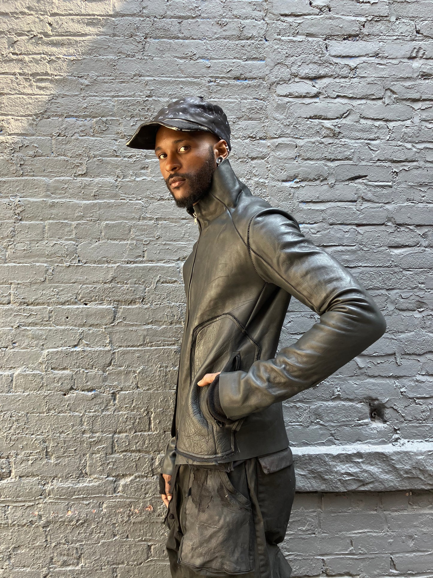 FW23|| ARC LEATHER JACKET || 100% COWHIDE - BLACK