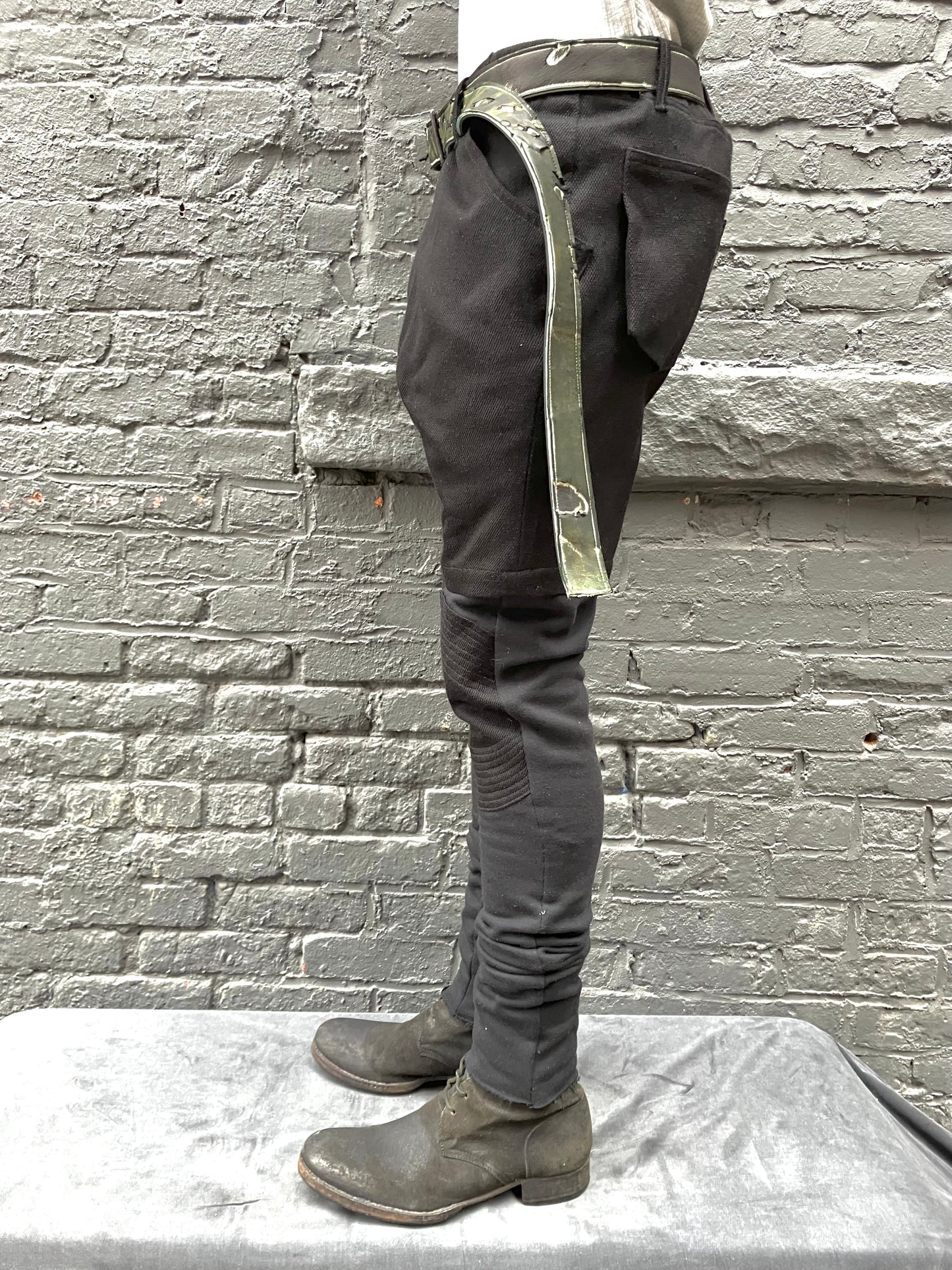 FW23 || HEAVY COTTON + KNIT LEGGINGS PANT || BLACK