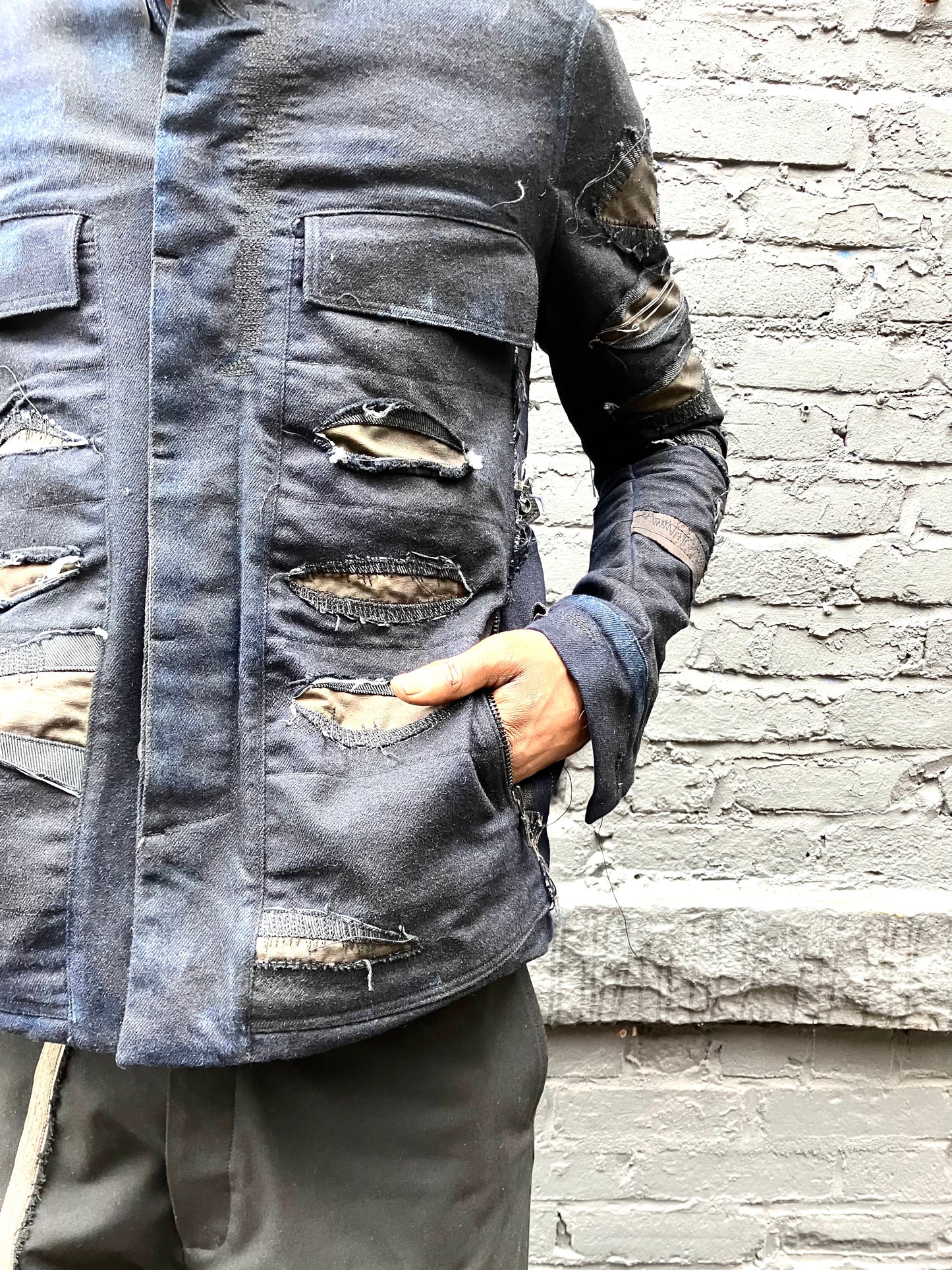FW23 || BORG || DESTROYED DENIM BLACK