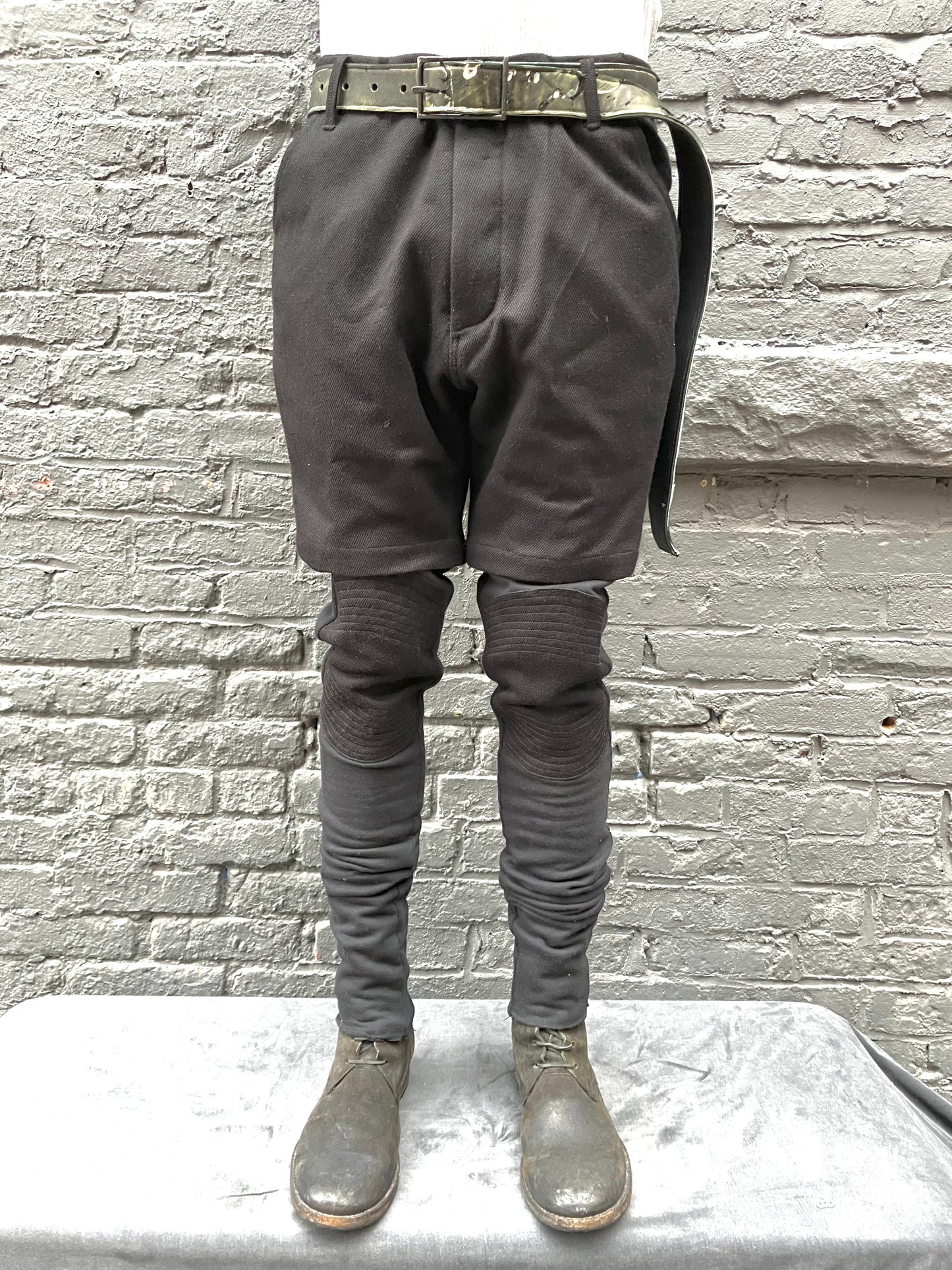 FW23 || HEAVY COTTON + KNIT LEGGINGS PANT || BLACK