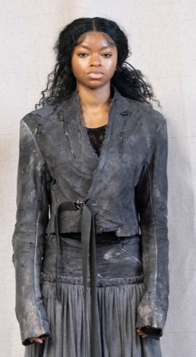 SS23 FEMME || "GRACE" JACKET - CHARCOAL DYED