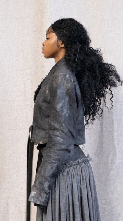 SS23 FEMME || "GRACE" JACKET - CHARCOAL DYED