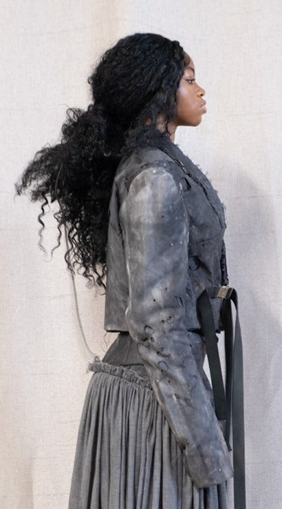 SS23 FEMME || "GRACE" JACKET - CHARCOAL DYED