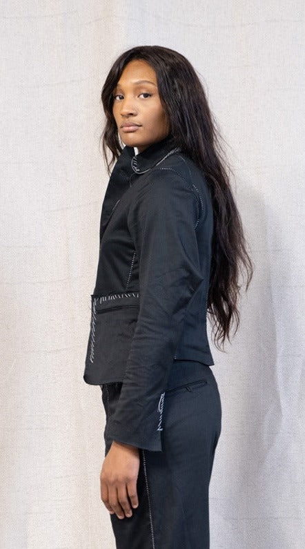 SS23 FEMME || HANDSTITCHED PEAKED LAPEL UNLINED BLAZER