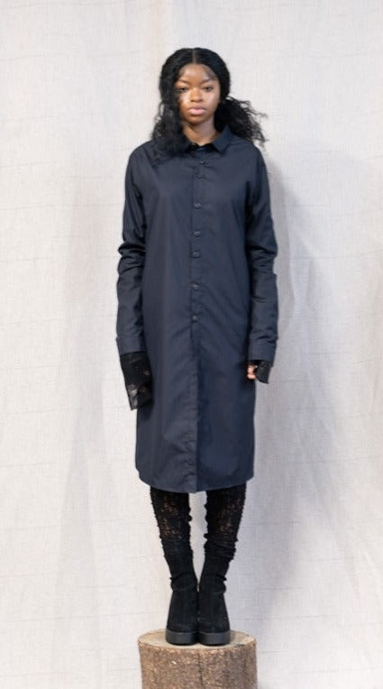 SS23 FEMME || LONG SLEEVE EMPEDOCLES SHIRT DRESS