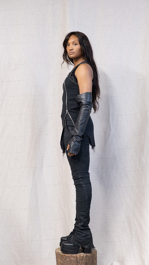 SS23 FEMME || DOUBLE ZIP TANK - BLACK