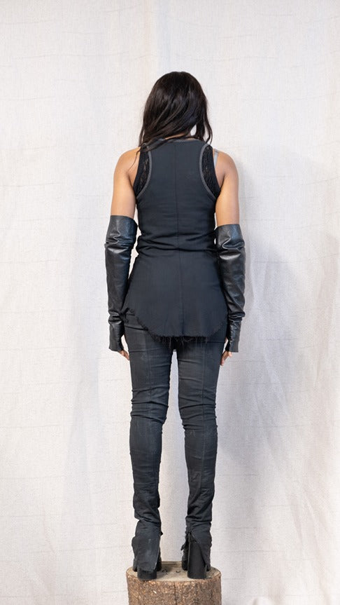 SS23 FEMME || DOUBLE ZIP TANK - BLACK