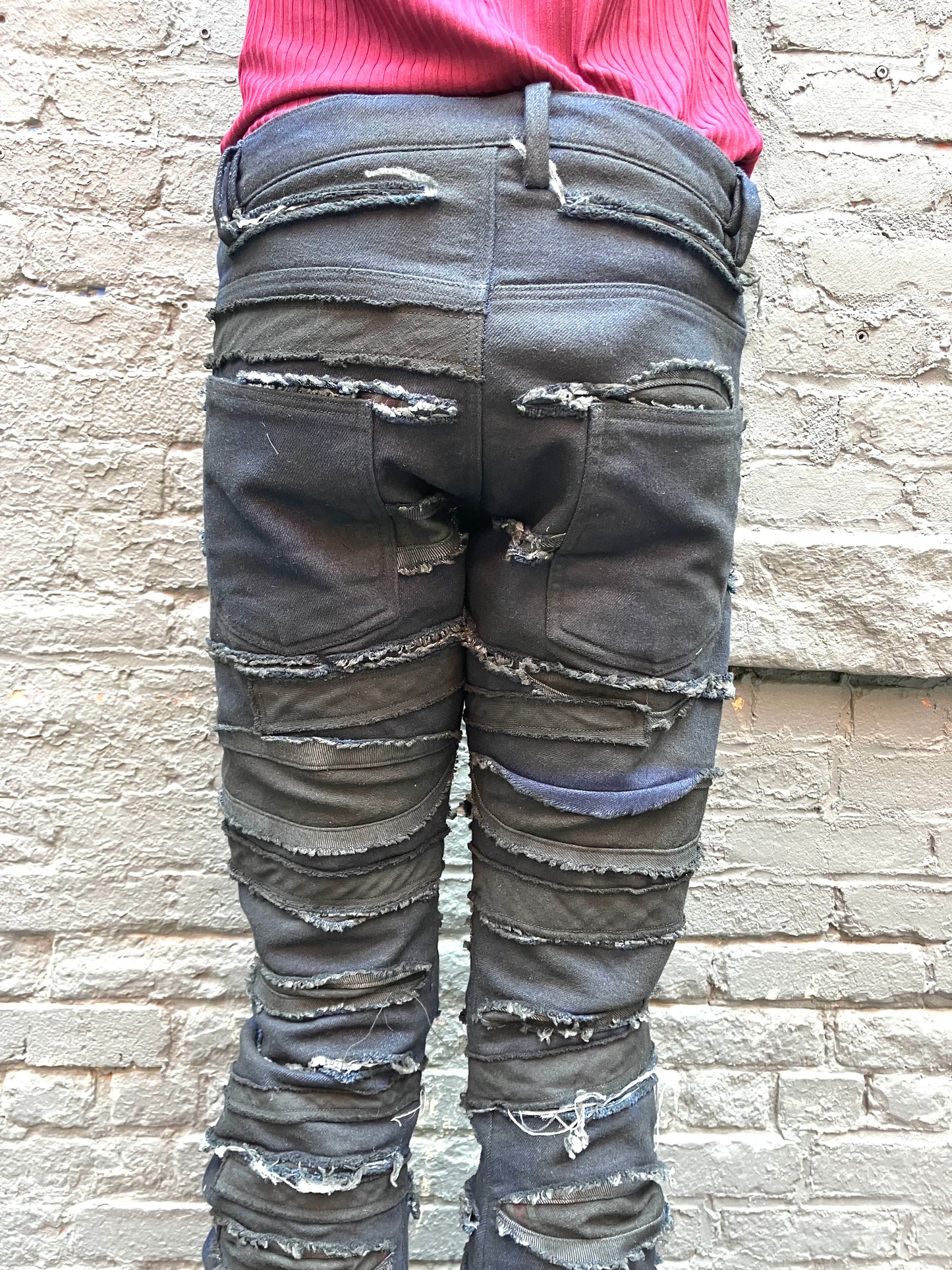FW23 || DNA DESTROYED PANTS || 100% COTTON - BLACK