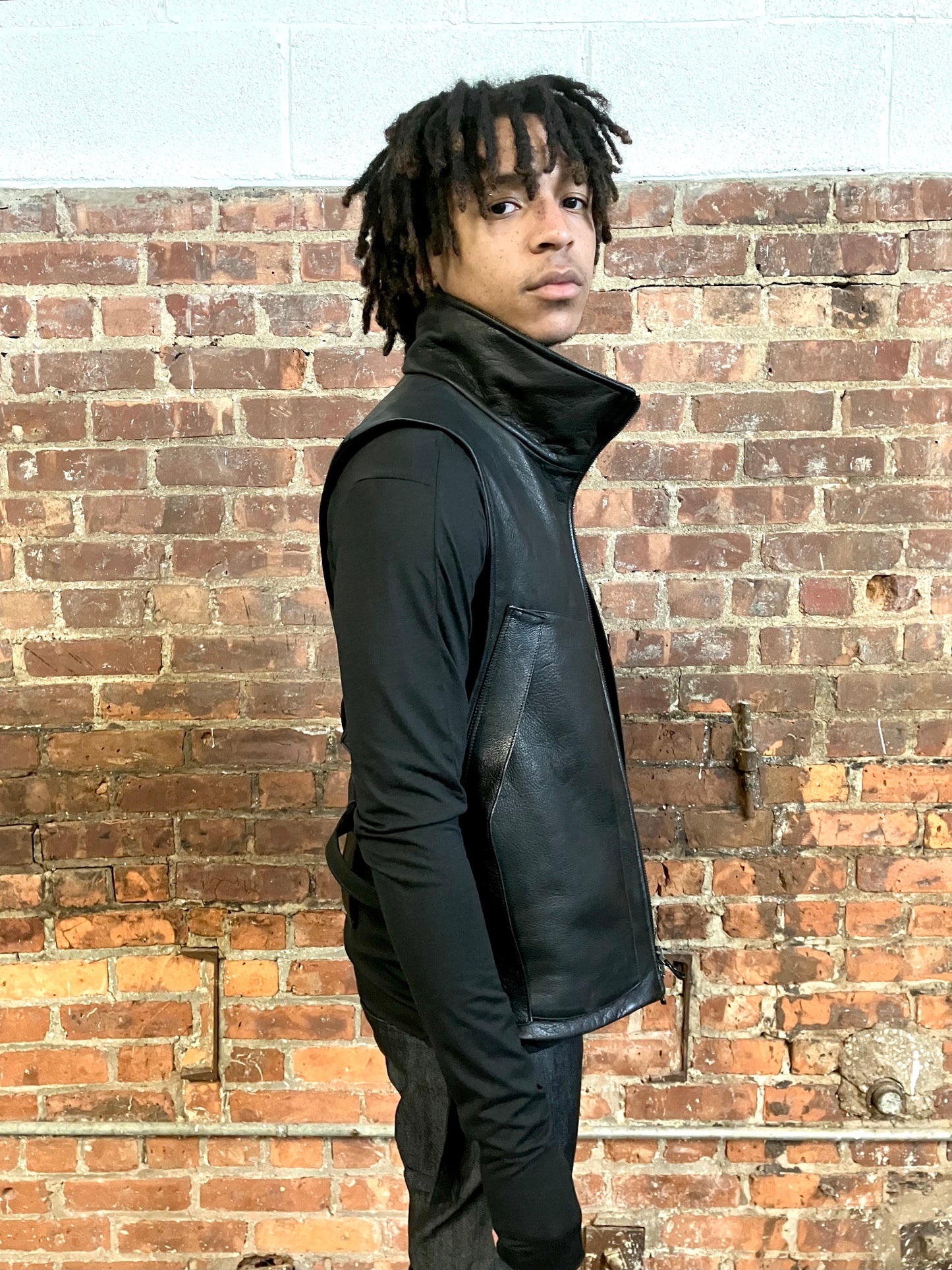 TACTICAL LEATHER VEST - COW| HORSE| GOAT - BLACK