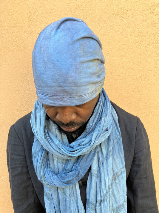 BF23 - KNG13 || LONG DOME COTTON BEANIE || ORGANIC COTTON - WEED DYED