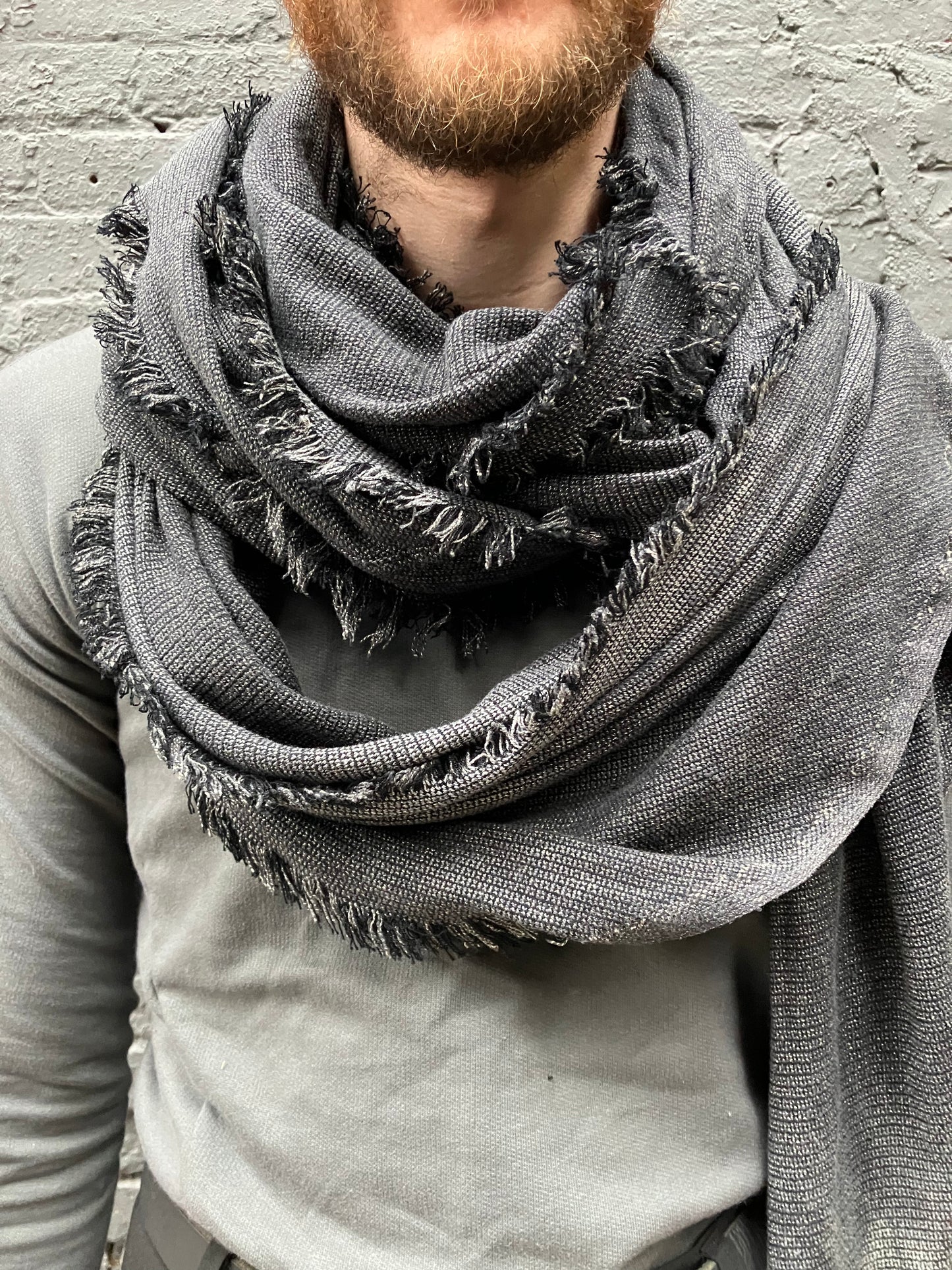 FW23 || BIAS CUT SCARF || BLACK RAW SILK