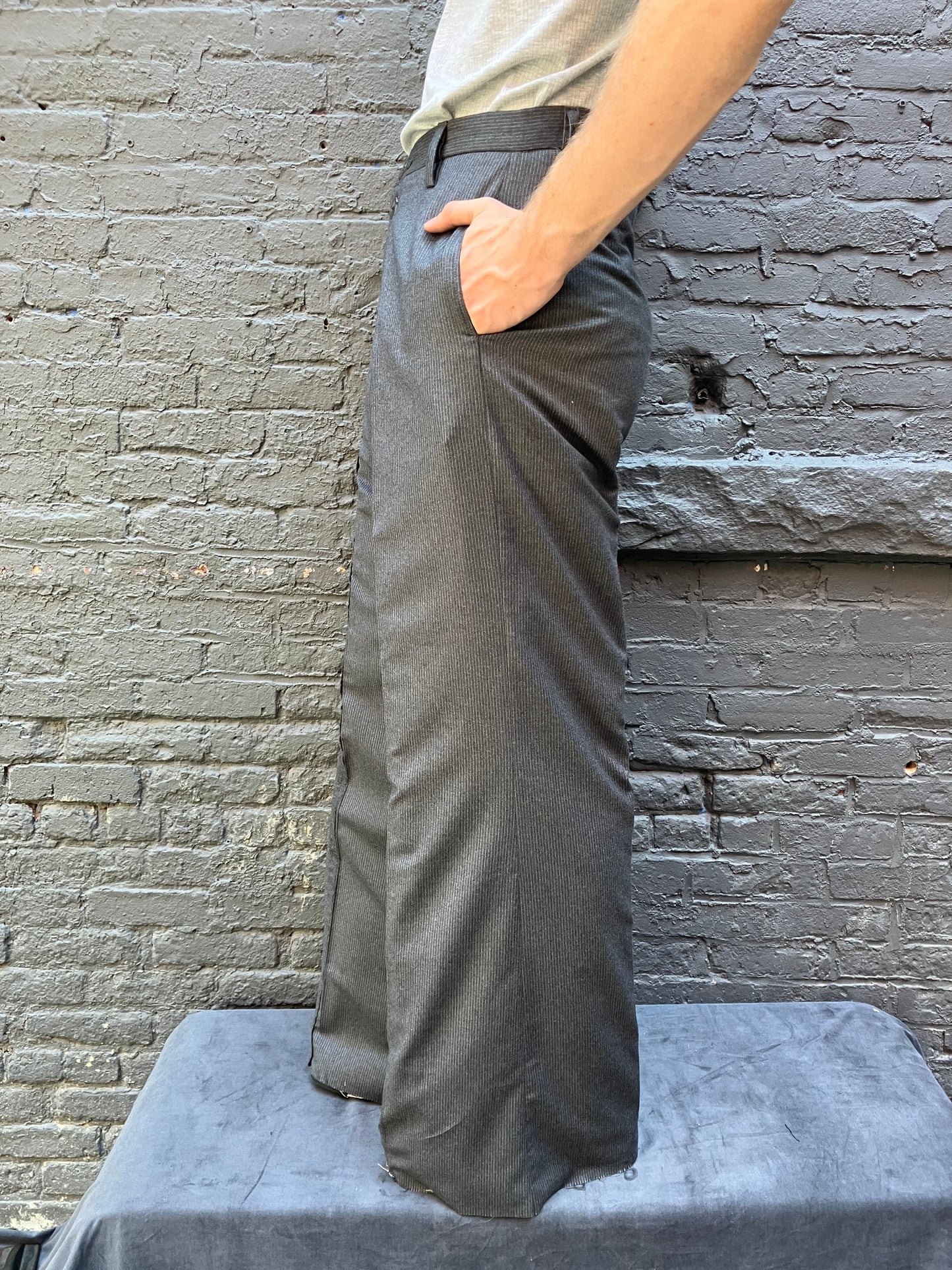 FW23 || GODDE PANTS || TROPICAL WOOL GREY STRIPE
